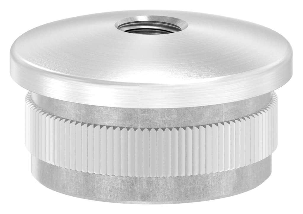 Bild von Rohrabschlussstopfen, für Rohr 33,7x2,0mm, mit Gewinde M8, leicht gewölbt, zum Einschlagen, mit Rändelung, hohl, V2A
