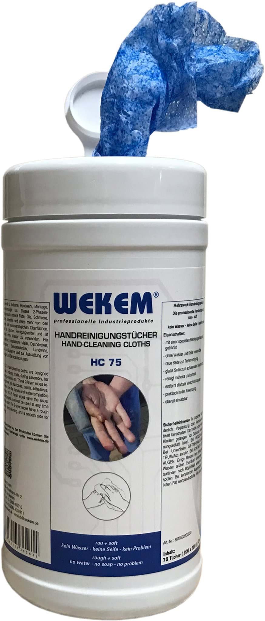 Bild von WEKEM-Handreinigungstücher - 75 Tücher pro Box (HC 75)
