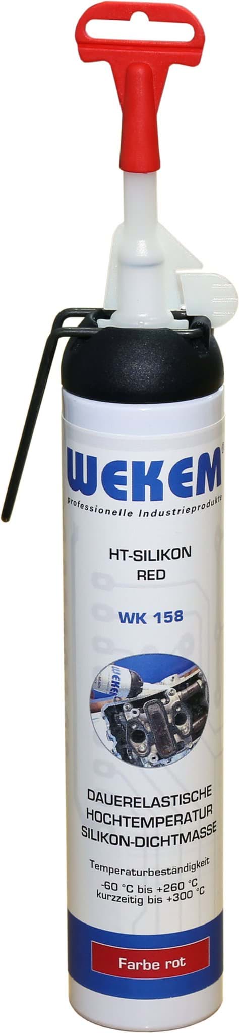 Bild von WEKEM-HT Silikon - Press-Kartusche - (rot) - 200 ml (WK 158-200)