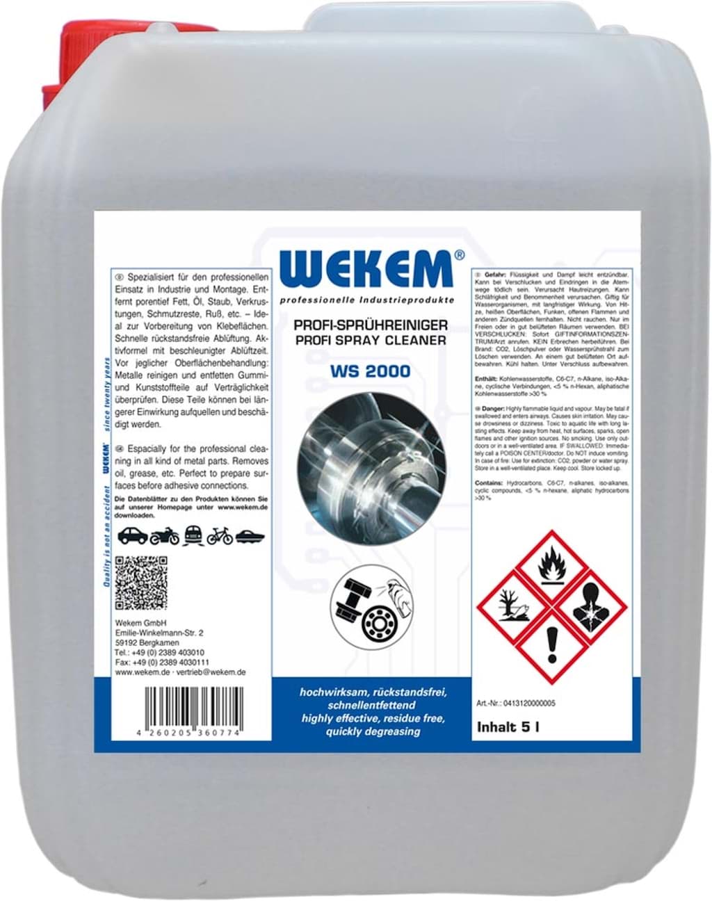 Bild von WEKEM-Sprühreiniger (Kanister) - 5 l (WS-2000-5)