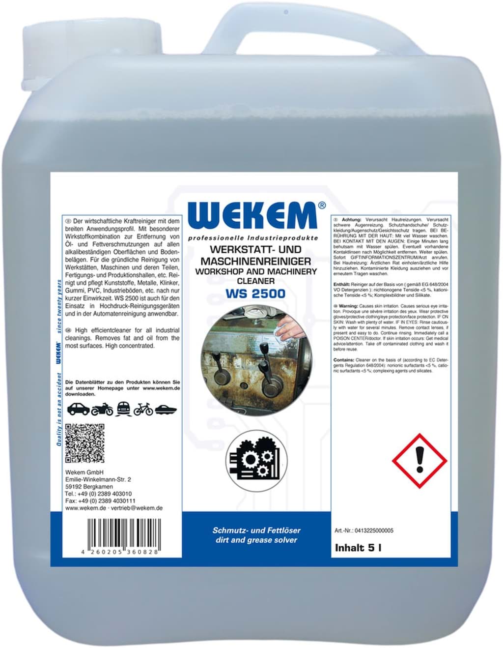 Bild von WEKEM-Werkstatt - und Maschinenreiniger - 5 l (WS-2500-5)