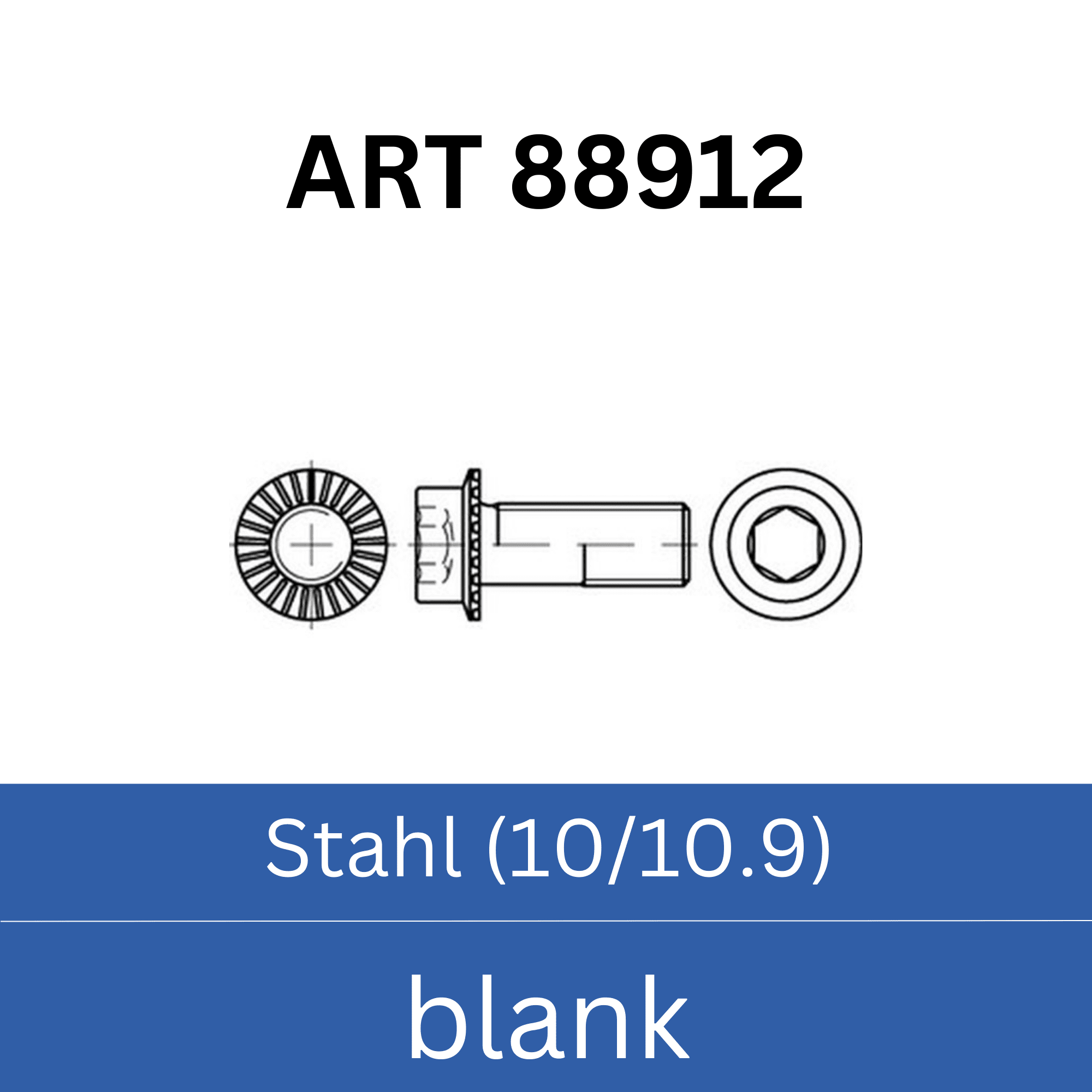 Bild für Kategorie ➤ Kategorie: ART 88912 Stahl (10/10.9) blank