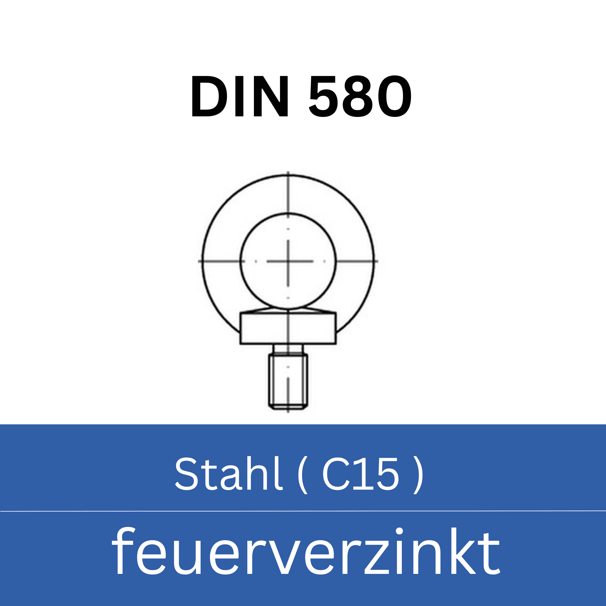 Bild für Kategorie ➤ Kategorie: DIN 580 Stahl (C15) feuerverzinkt
