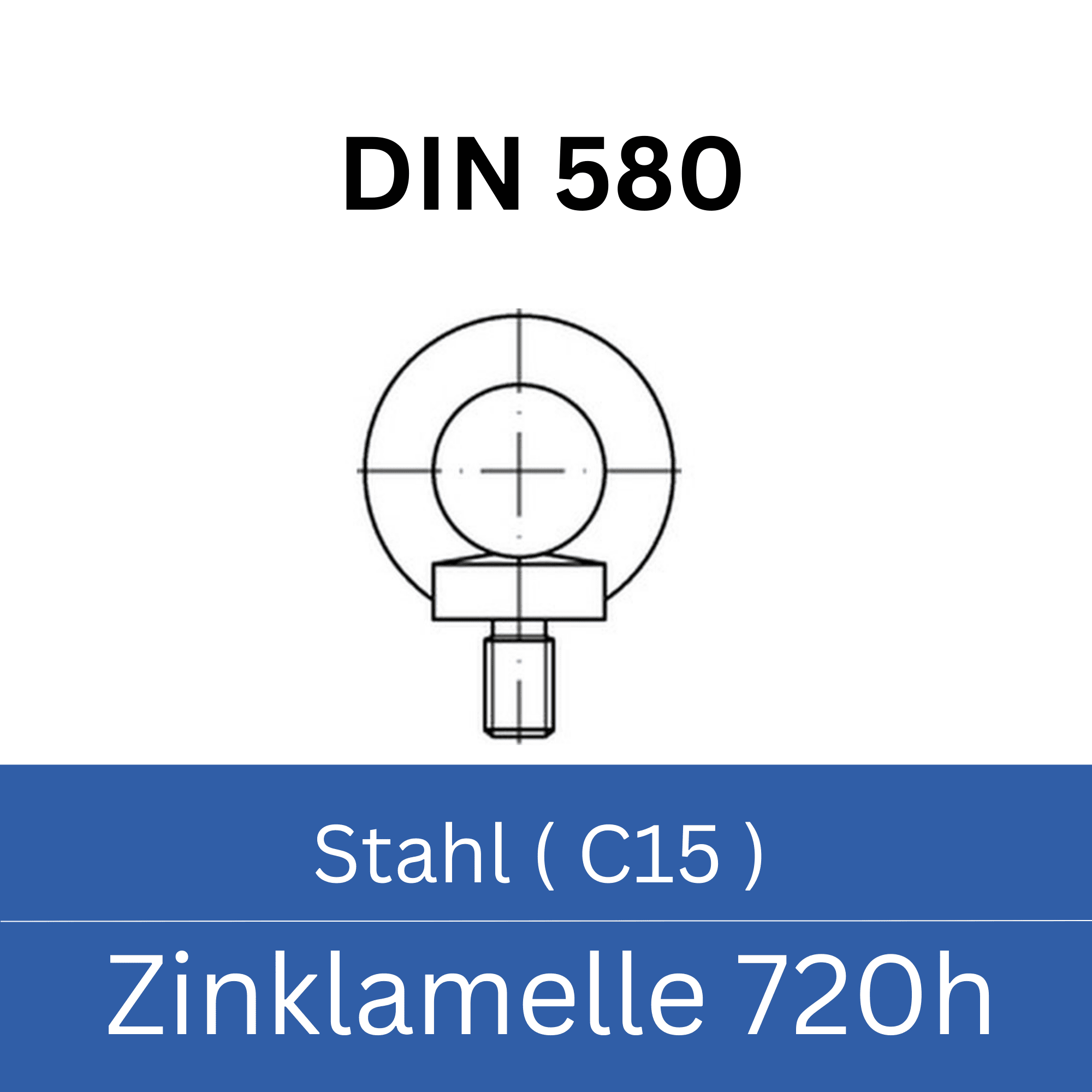 Bild für Kategorie ➤ Kategorie: DIN 580 Stahl (C15) Zinklamelle 720h