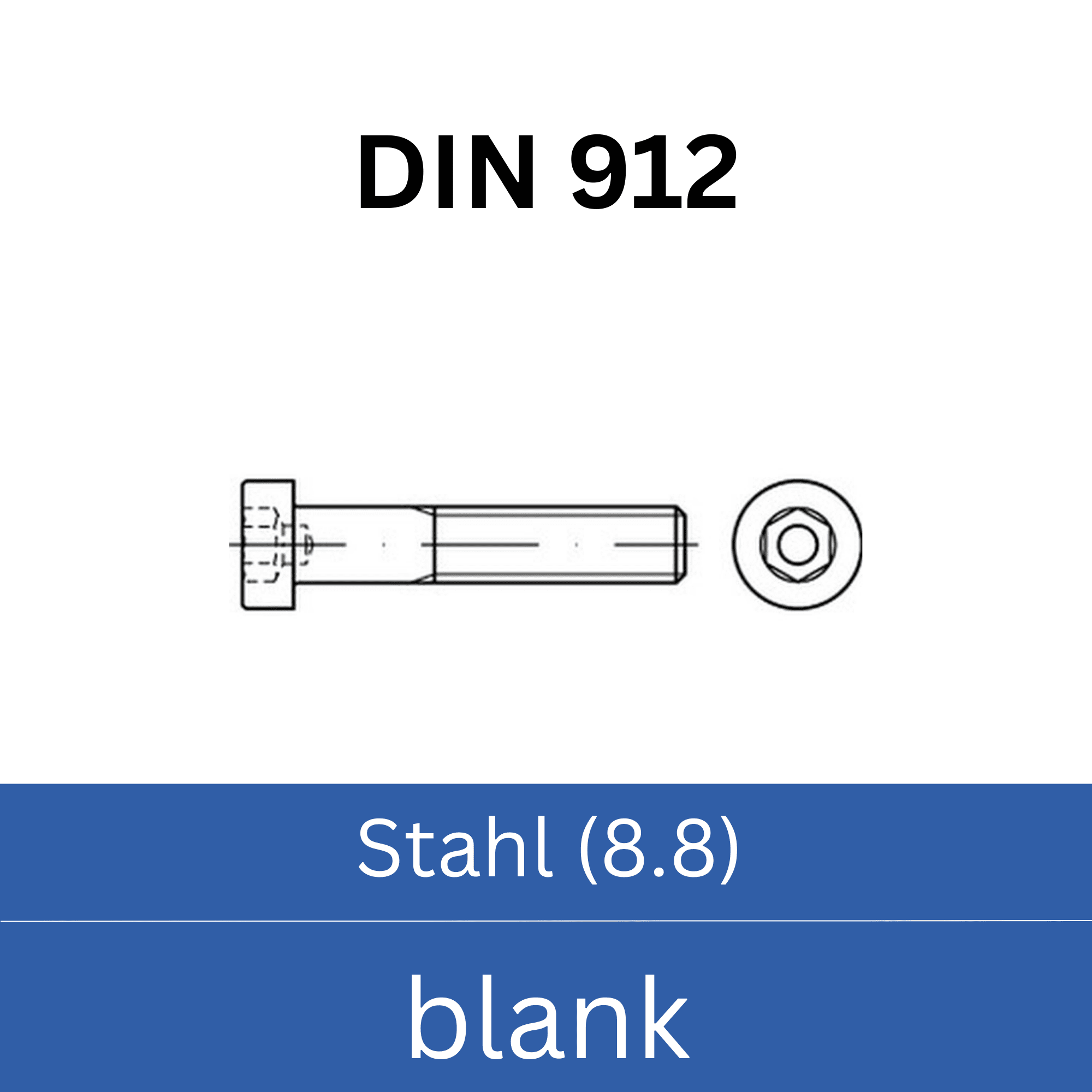 Bild für Kategorie ➤ Kategorie: DIN 912 Stahl (8.8) blank
