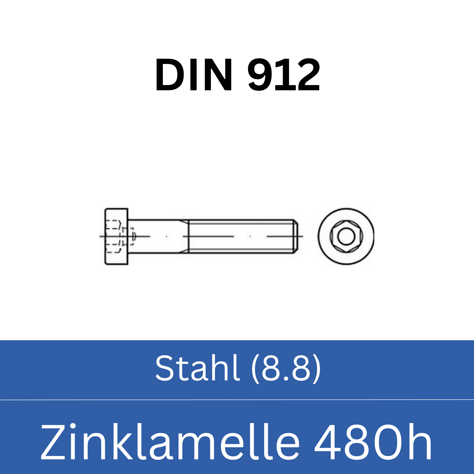 Bild für Kategorie ➤ Kategorie: DIN 912 Stahl (8.8) Zinklamelle 480h