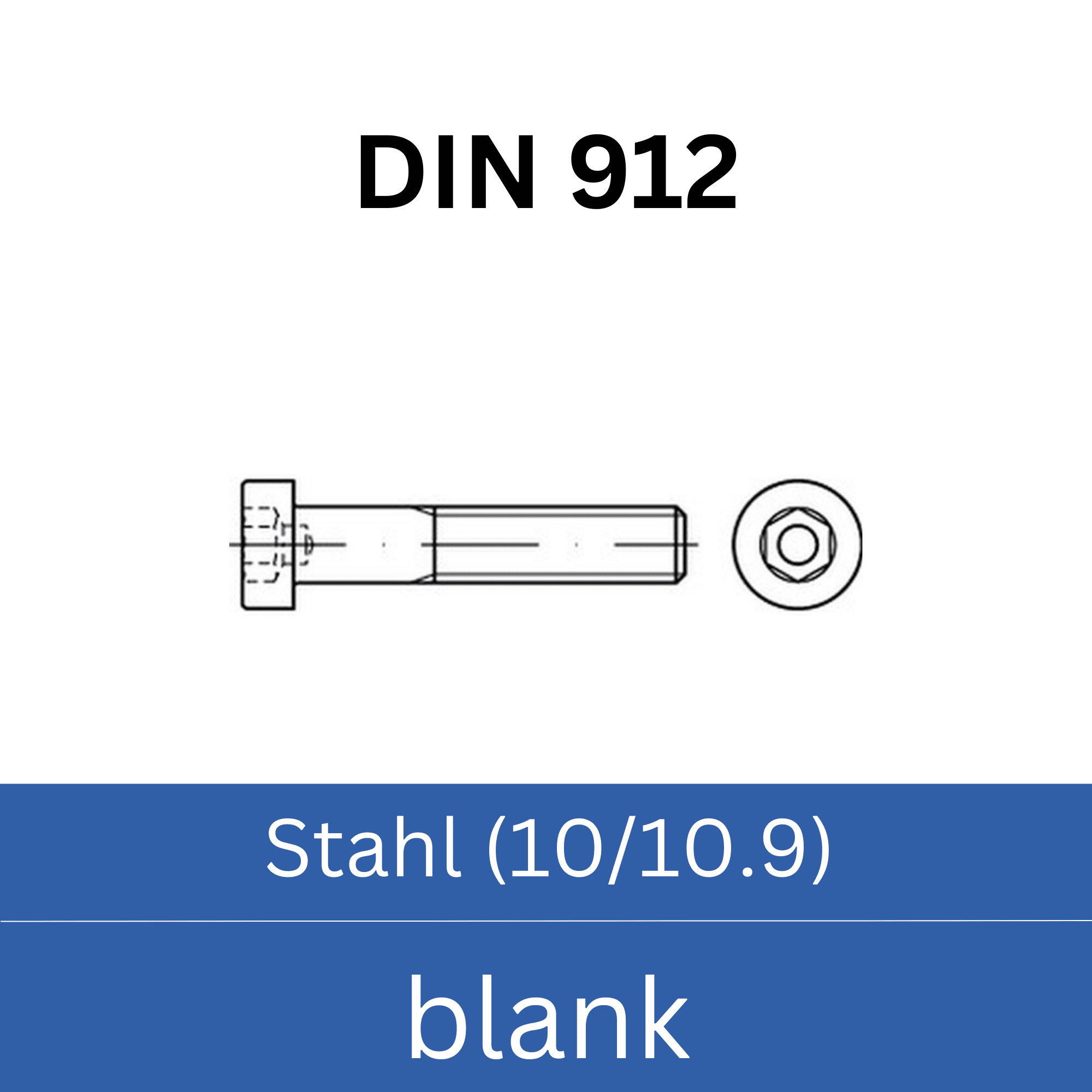 Bild für Kategorie ➤ Kategorie: DIN 912 Stahl (10/10.9) blank