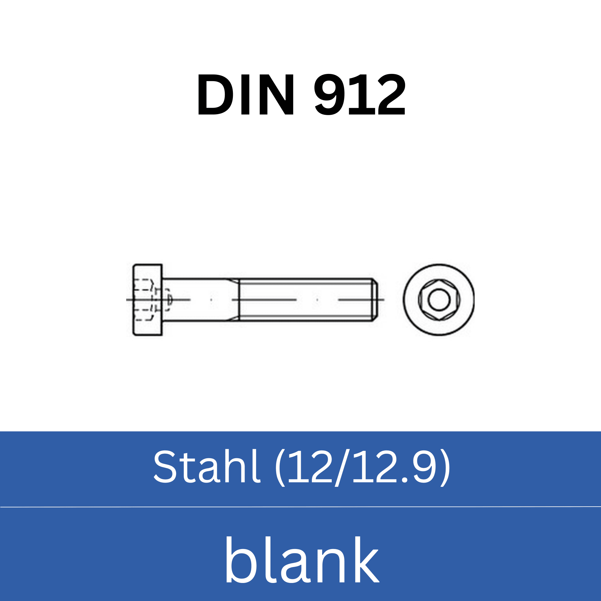 Bild für Kategorie ➤ Kategorie: DIN 912 Stahl (12/12.9) blank