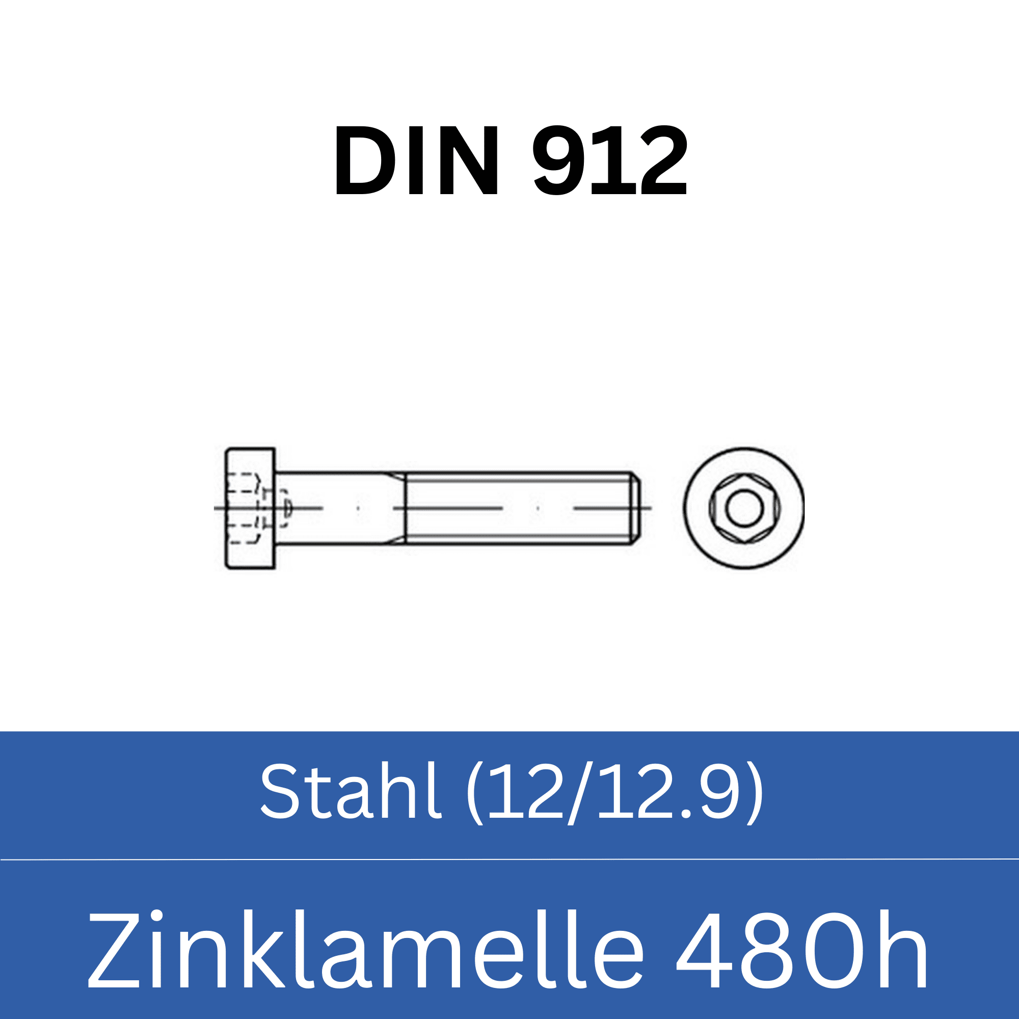 Bild für Kategorie ➤ Kategorie: DIN 912 Stahl (12/12.9) Zinklamelle 480h