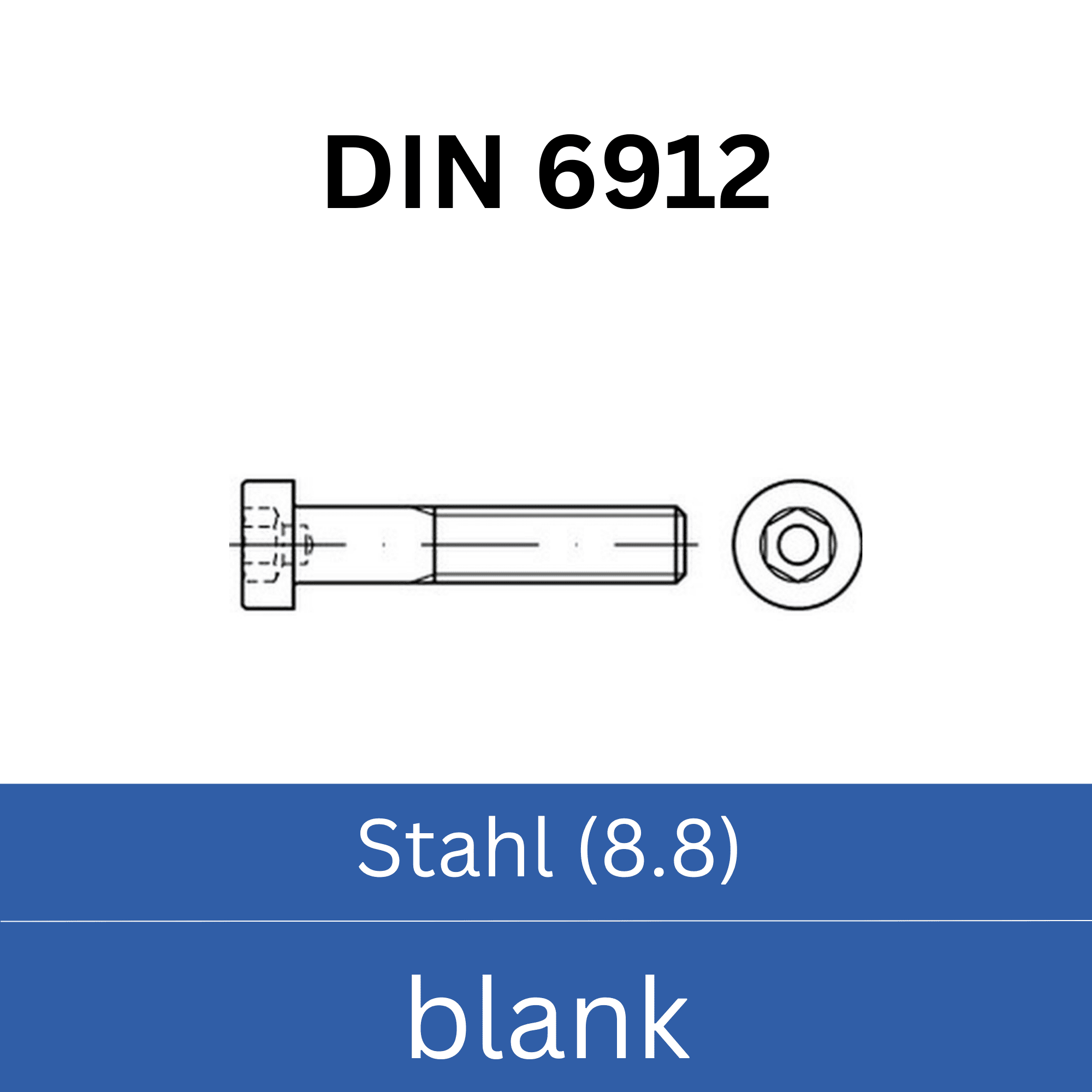 Bild für Kategorie ➤ Kategorie: DIN 6912 Stahl (8.8) blank