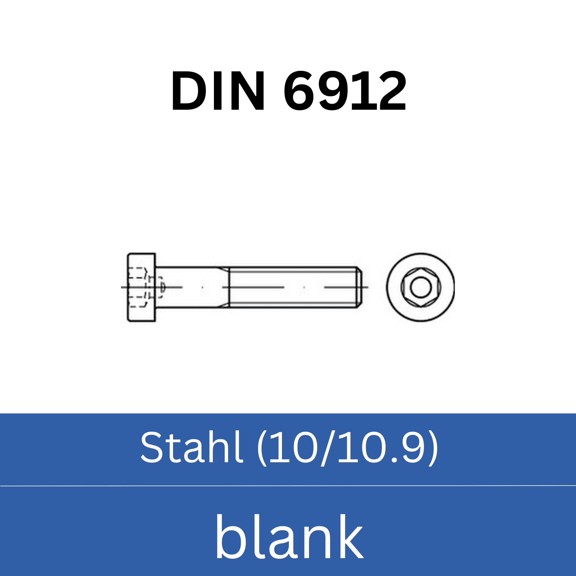 Bild für Kategorie ➤ Kategorie: DIN 6912 Stahl (10/10.9) blank