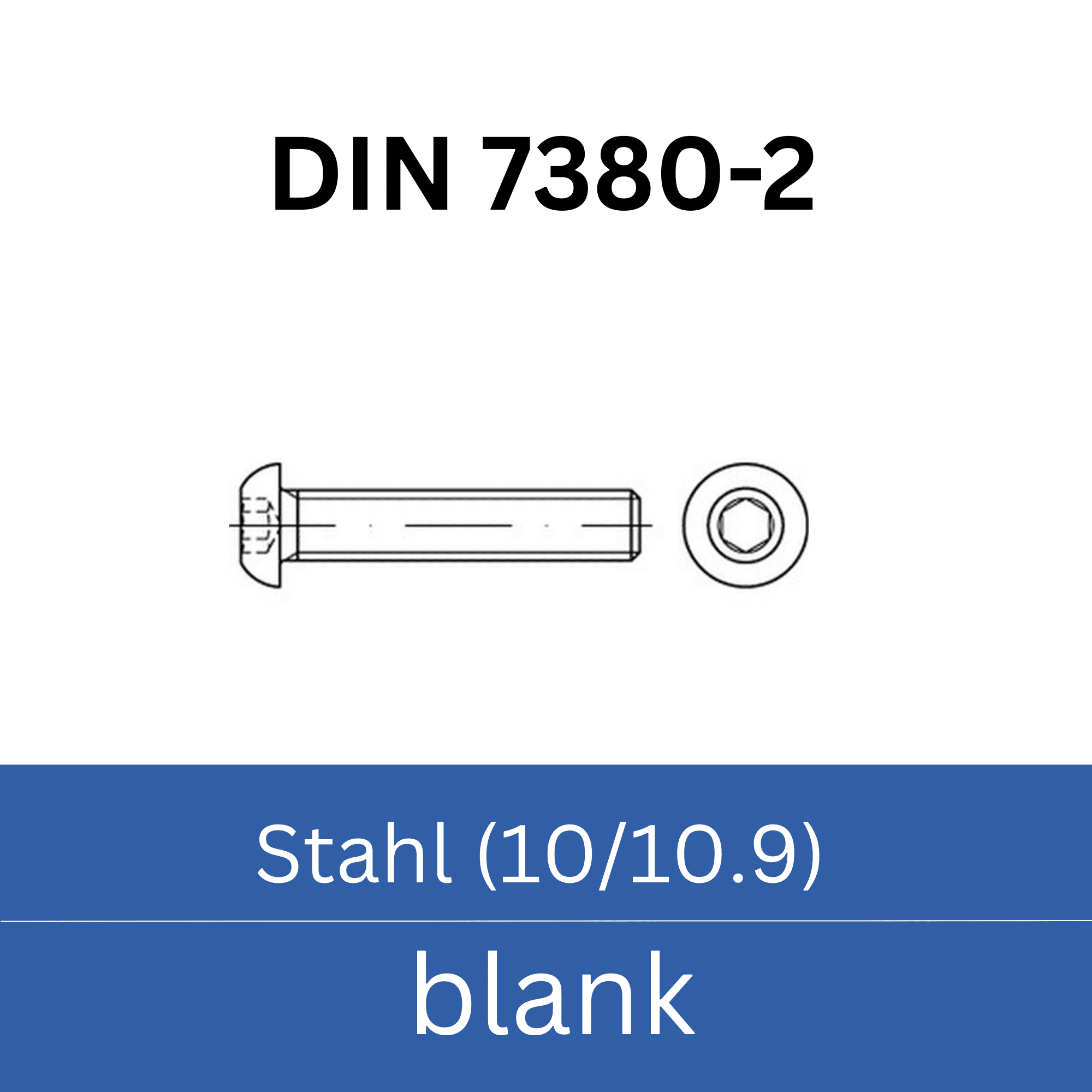 Bild für Kategorie ➤ Kategorie: DIN 7380-2 Stahl (10/10.9) blank