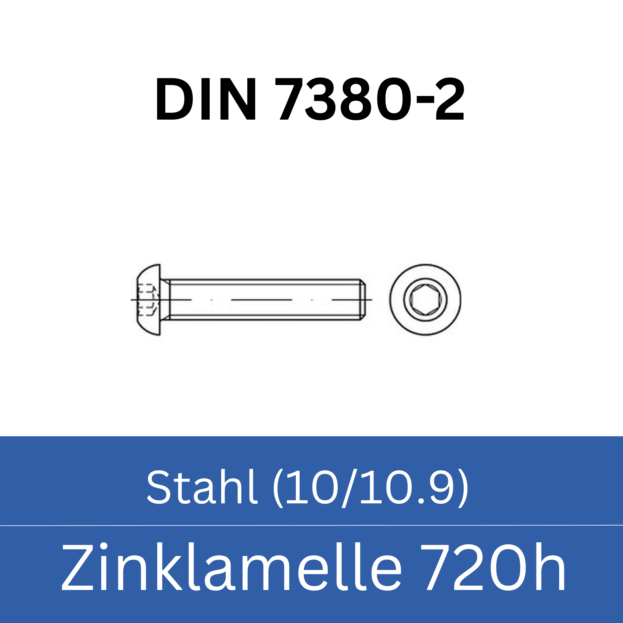Bild für Kategorie ➤ Kategorie: DIN 7380-2 Stahl (10/10.9) Zinklamelle 720h