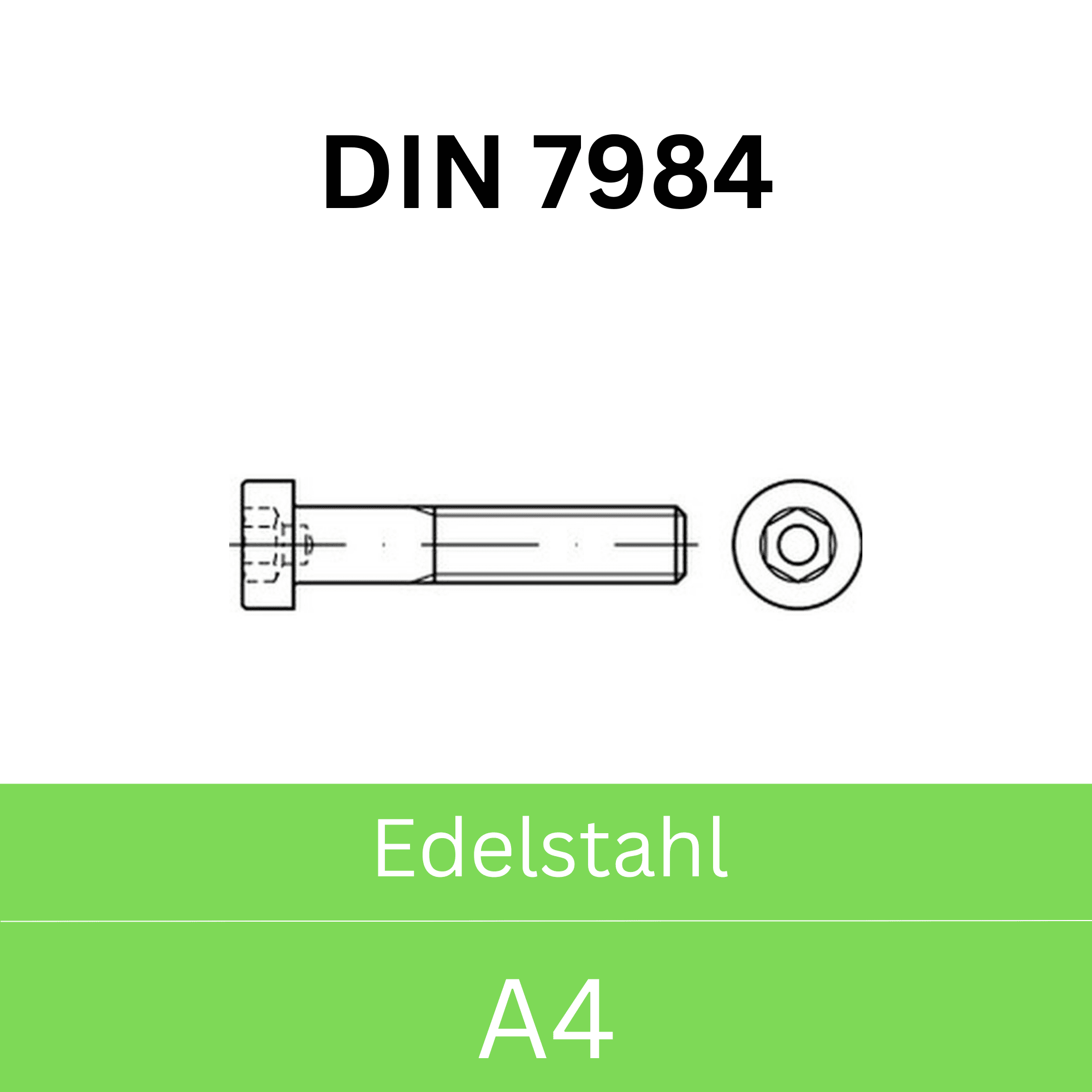 Bild für Kategorie ➤ Kategorie: DIN 7984 Edelstahl (A4) 