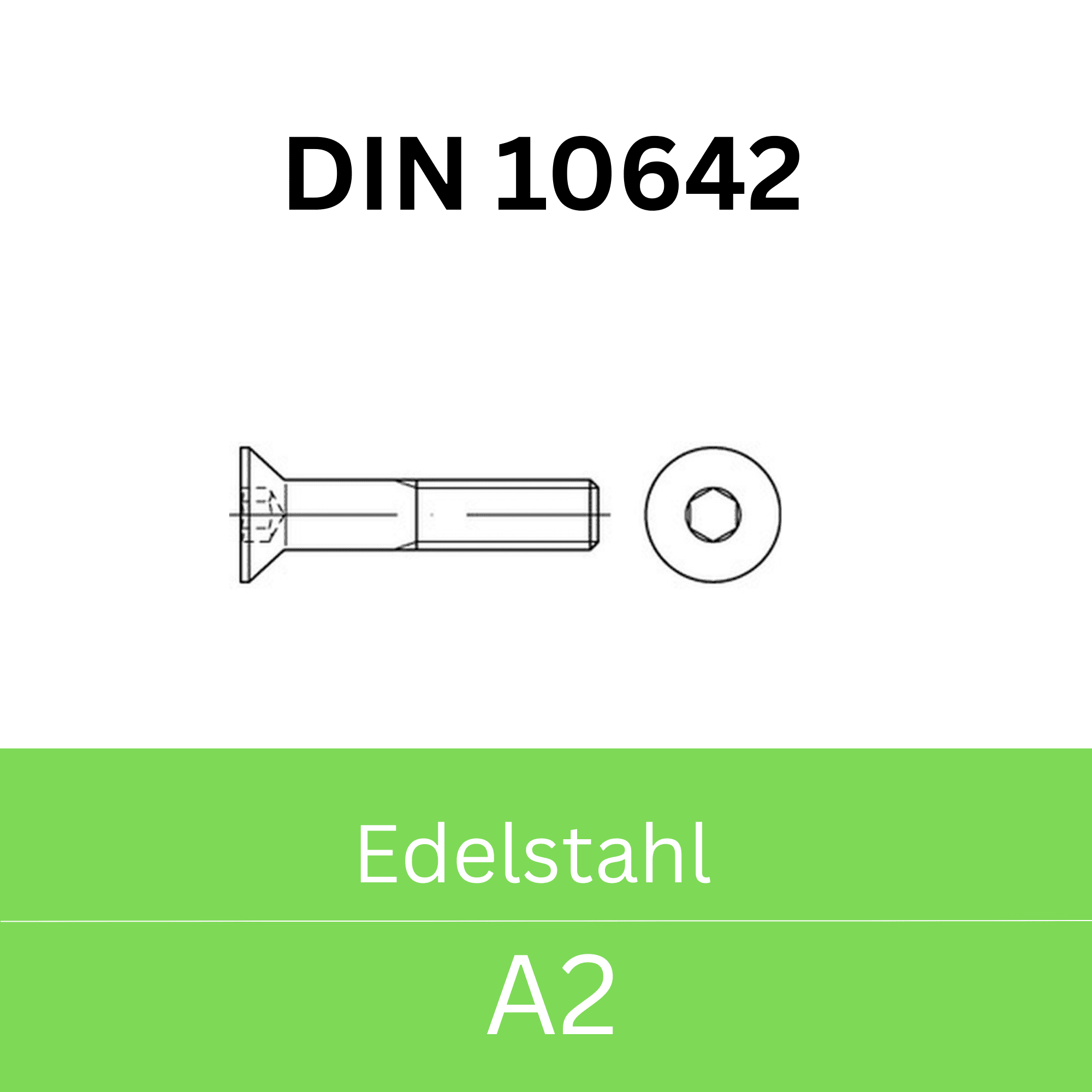 Bild für Kategorie ➤ Kategorie: DIN 10642 Edelstahl (A2) 