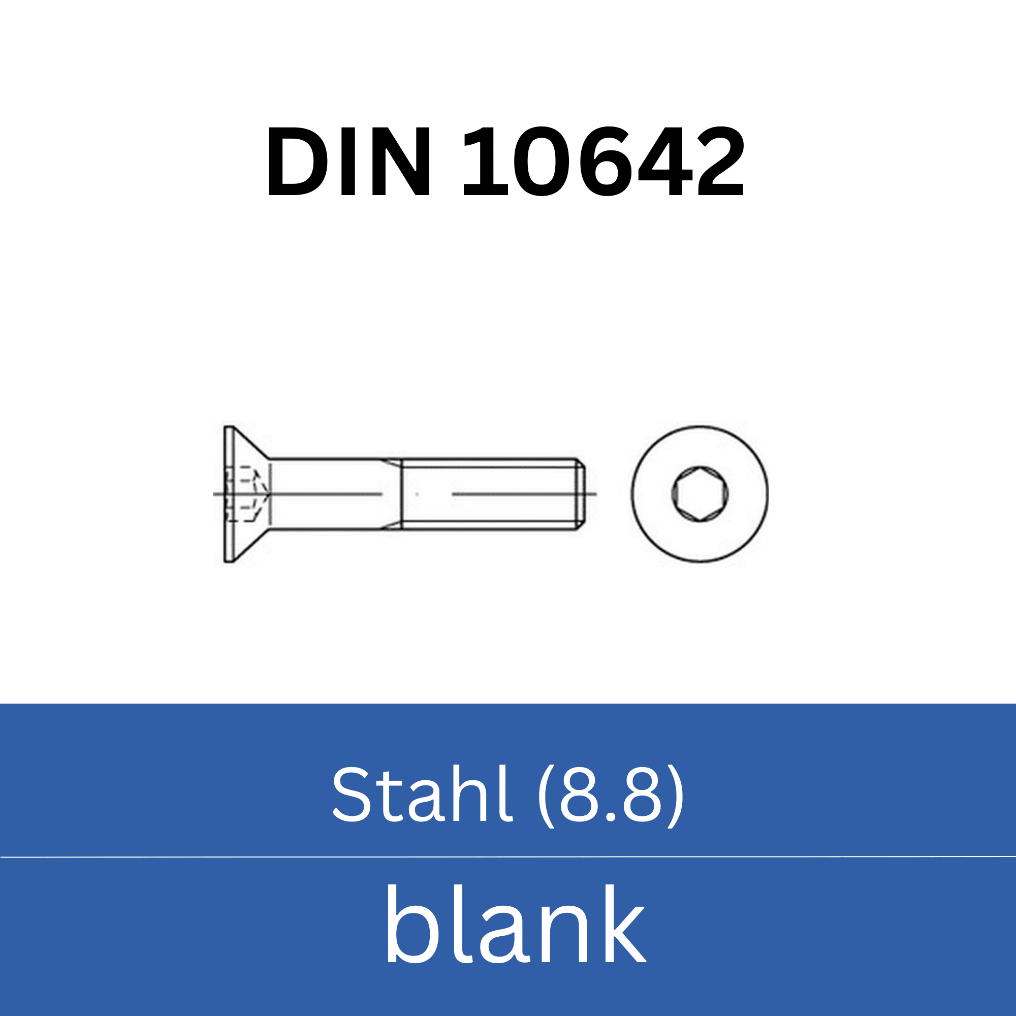 Bild für Kategorie ➤ Kategorie: DIN 10642 Stahl (8.8) blank