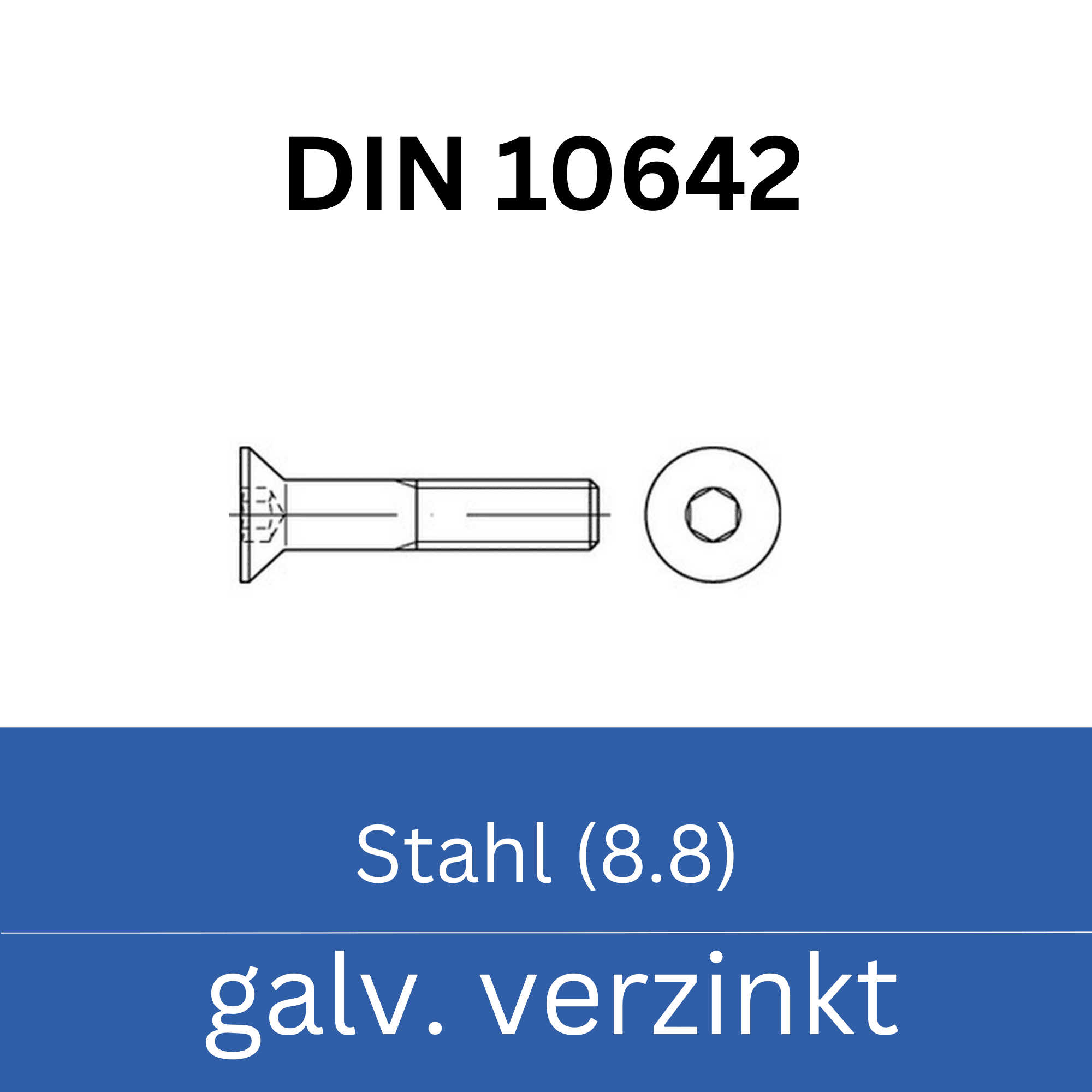 Bild für Kategorie ➤ Kategorie: DIN 10642 Stahl (8.8) galv. verzinkt