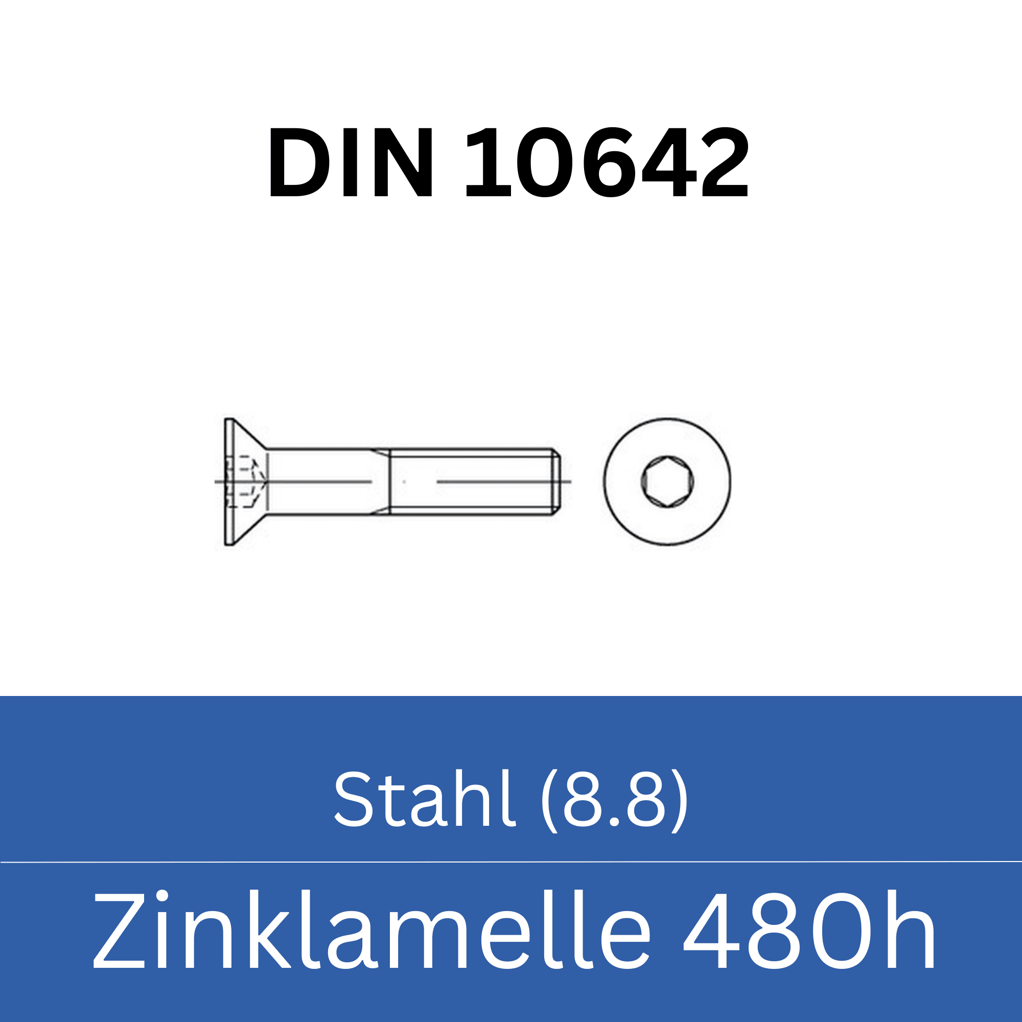 Bild für Kategorie ➤ Kategorie: DIN 10642 Stahl (8.8) Zinklamelle 480h