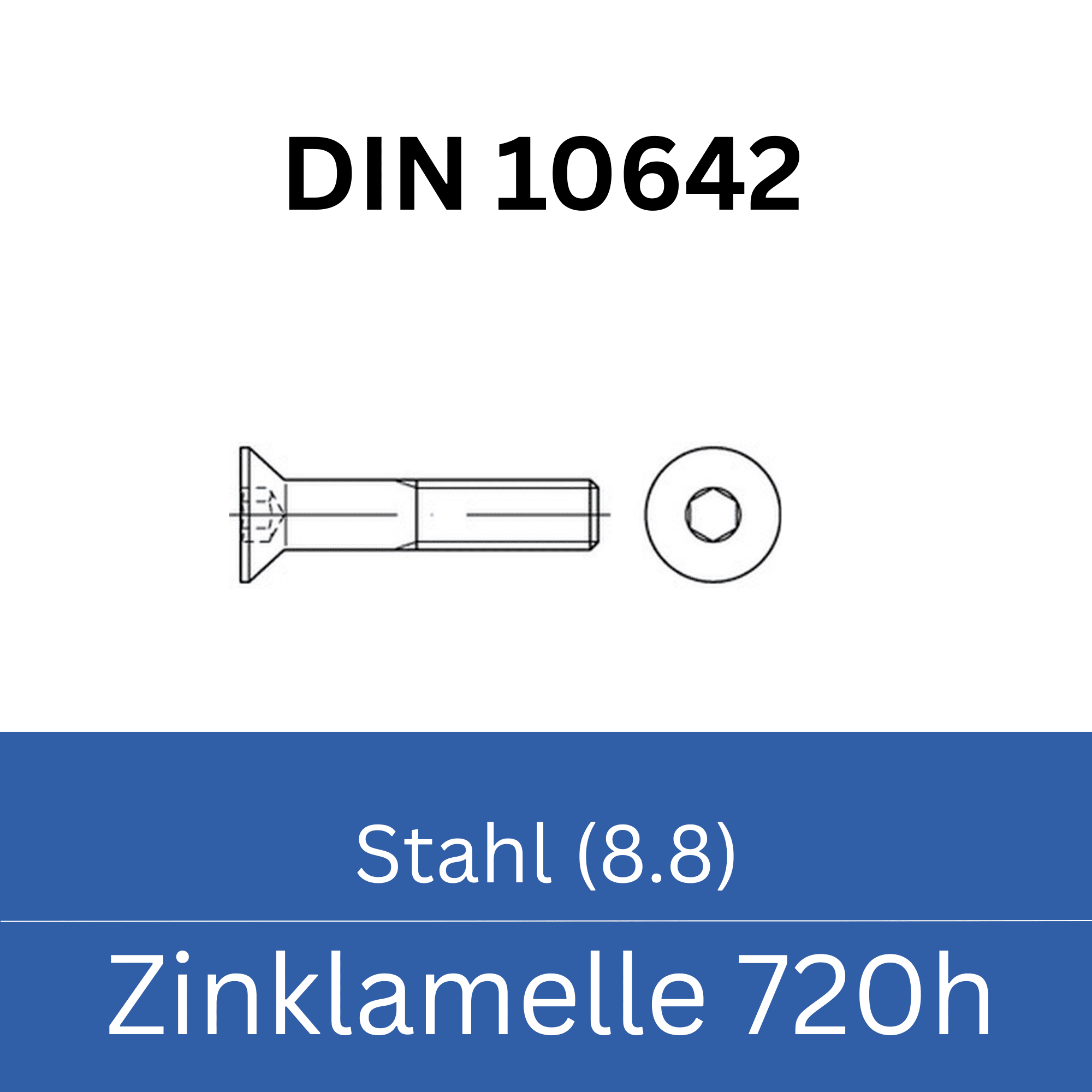 Bild für Kategorie ➤ Kategorie: DIN 10642 Stahl (8.8) Zinklamelle 720h