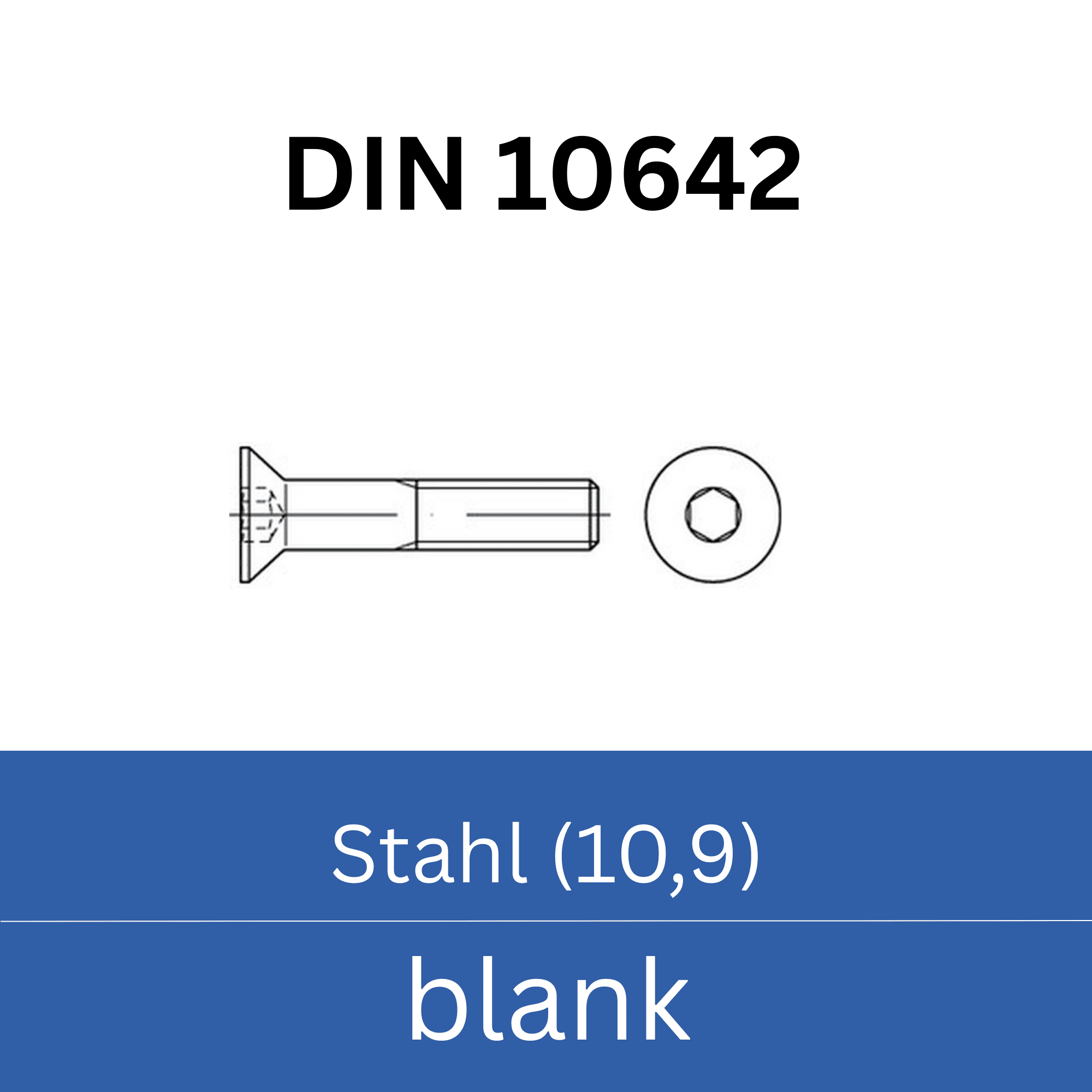 Bild für Kategorie ➤ Kategorie: DIN 10642 Stahl (10/10.9) blank