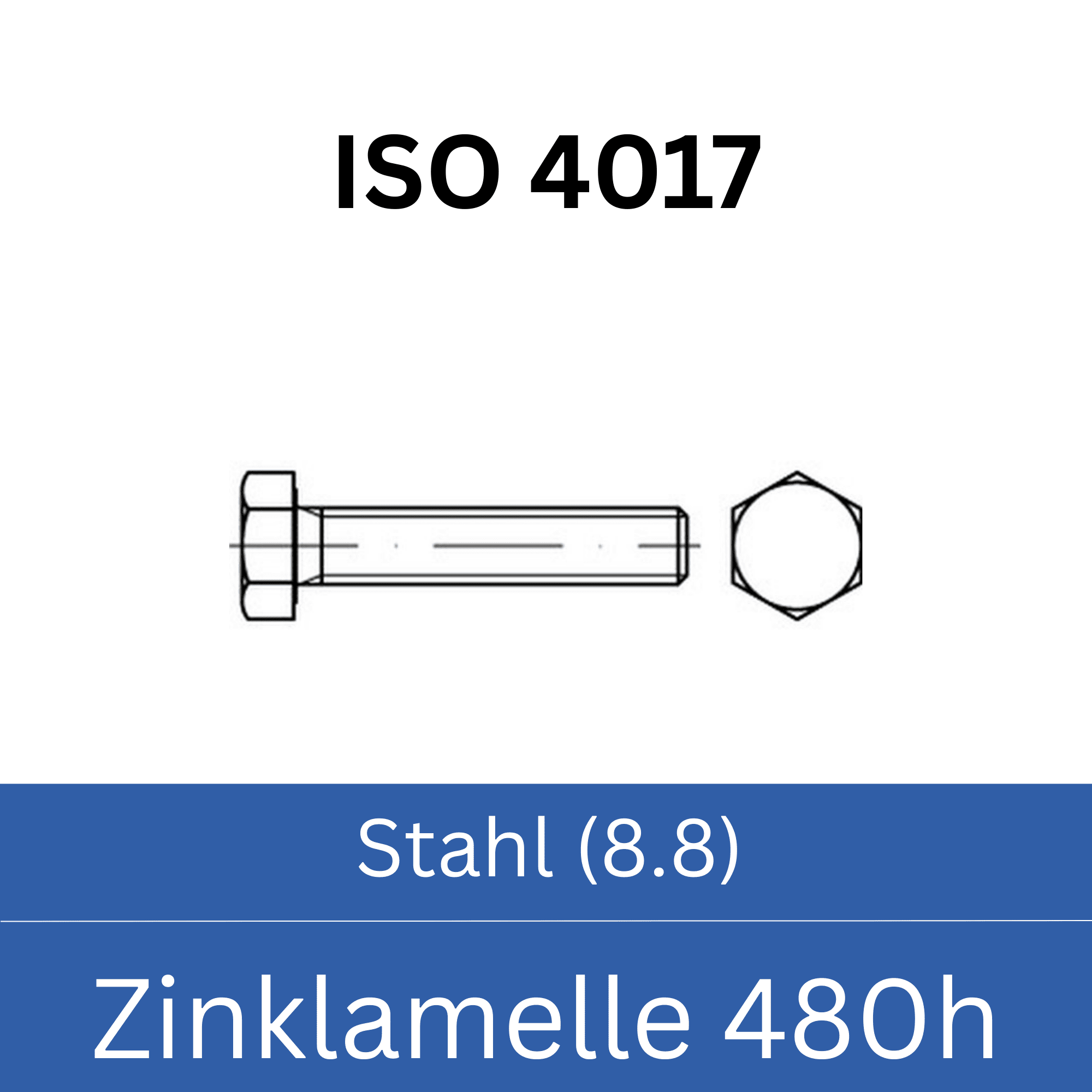 Bild für Kategorie ➤ Kategorie: ISO 4017 Stahl (8.8) Zinklamelle 480h