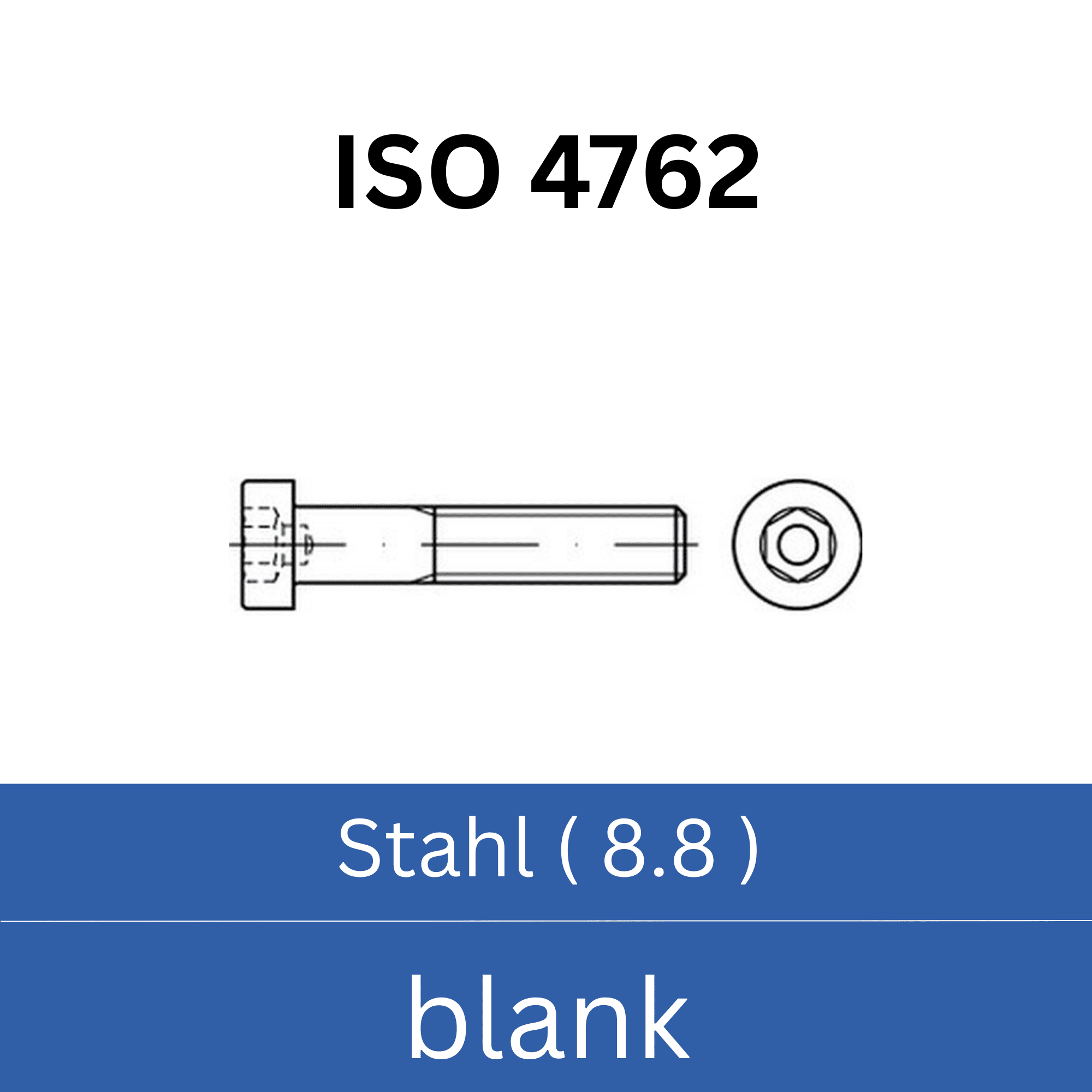 Bild für Kategorie ➤ Kategorie: ISO 4762 Stahl (8.8) blank