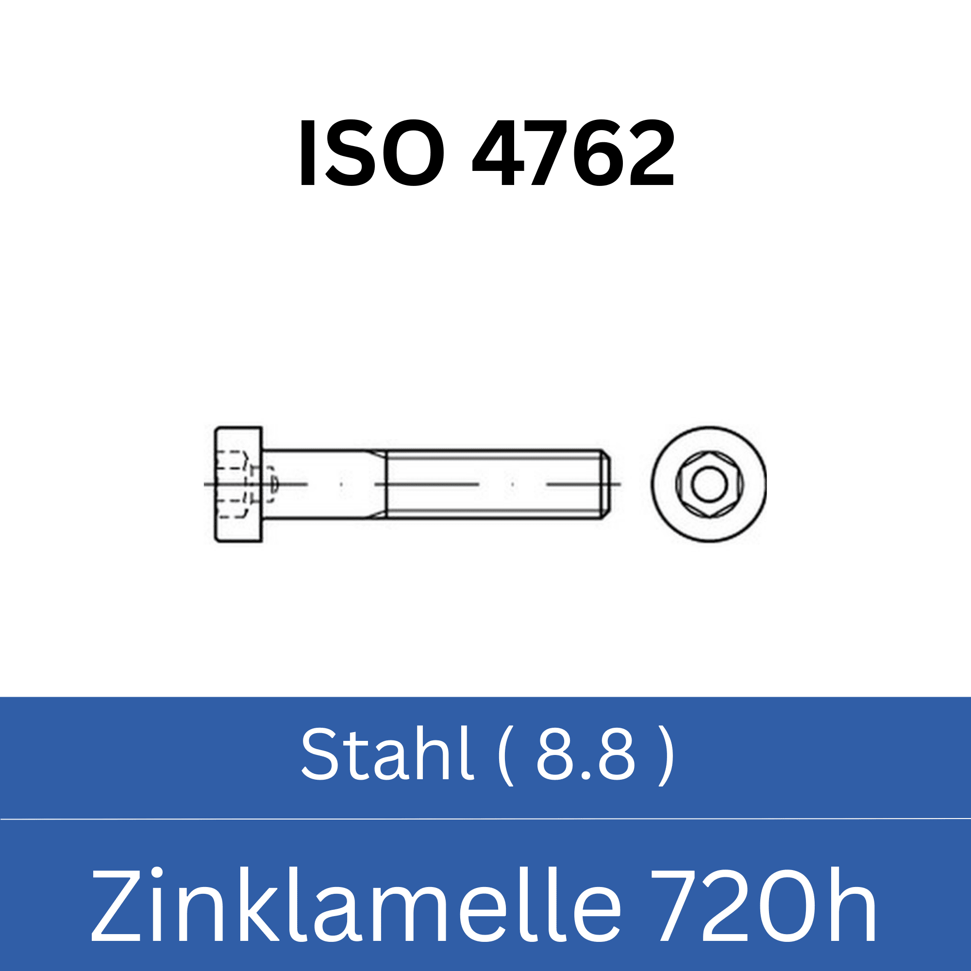 Bild für Kategorie ➤ Kategorie: ISO 4762 Stahl (8.8) Zinklamelle 720h