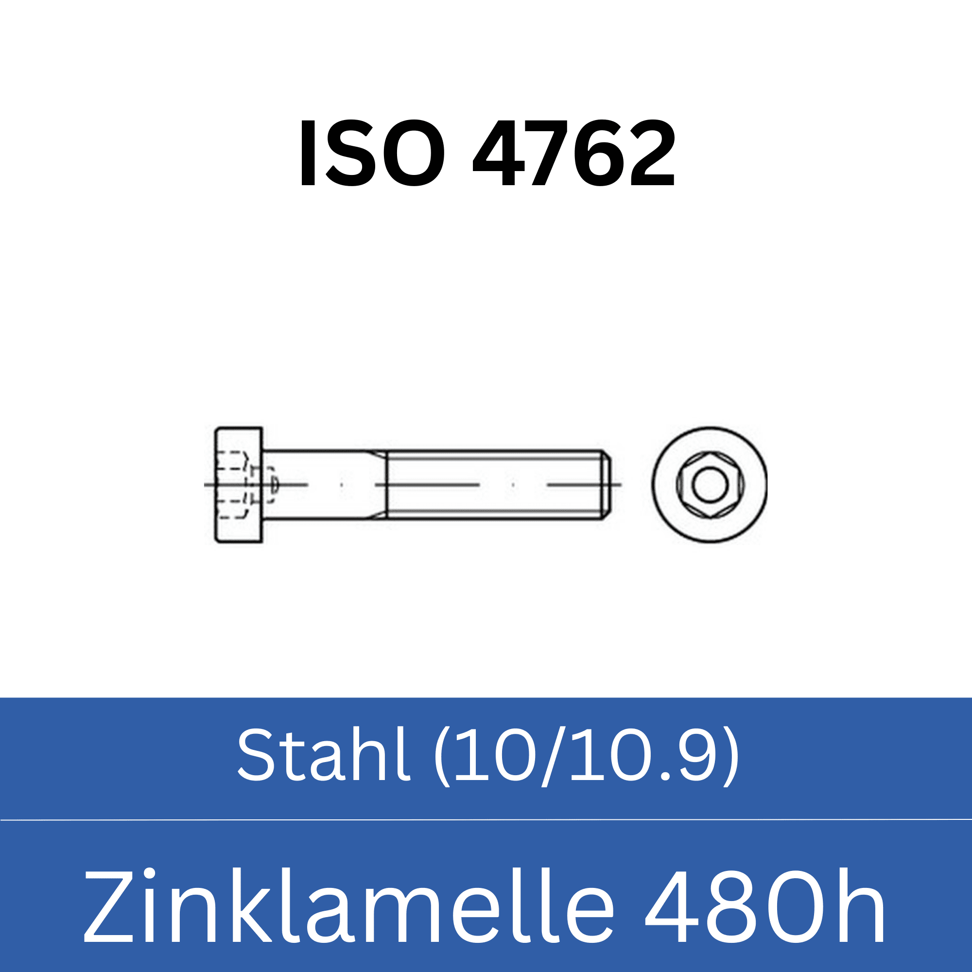 Bild für Kategorie ➤ Kategorie: ISO 4762 Stahl (10/10.9) Zinklamelle 480h