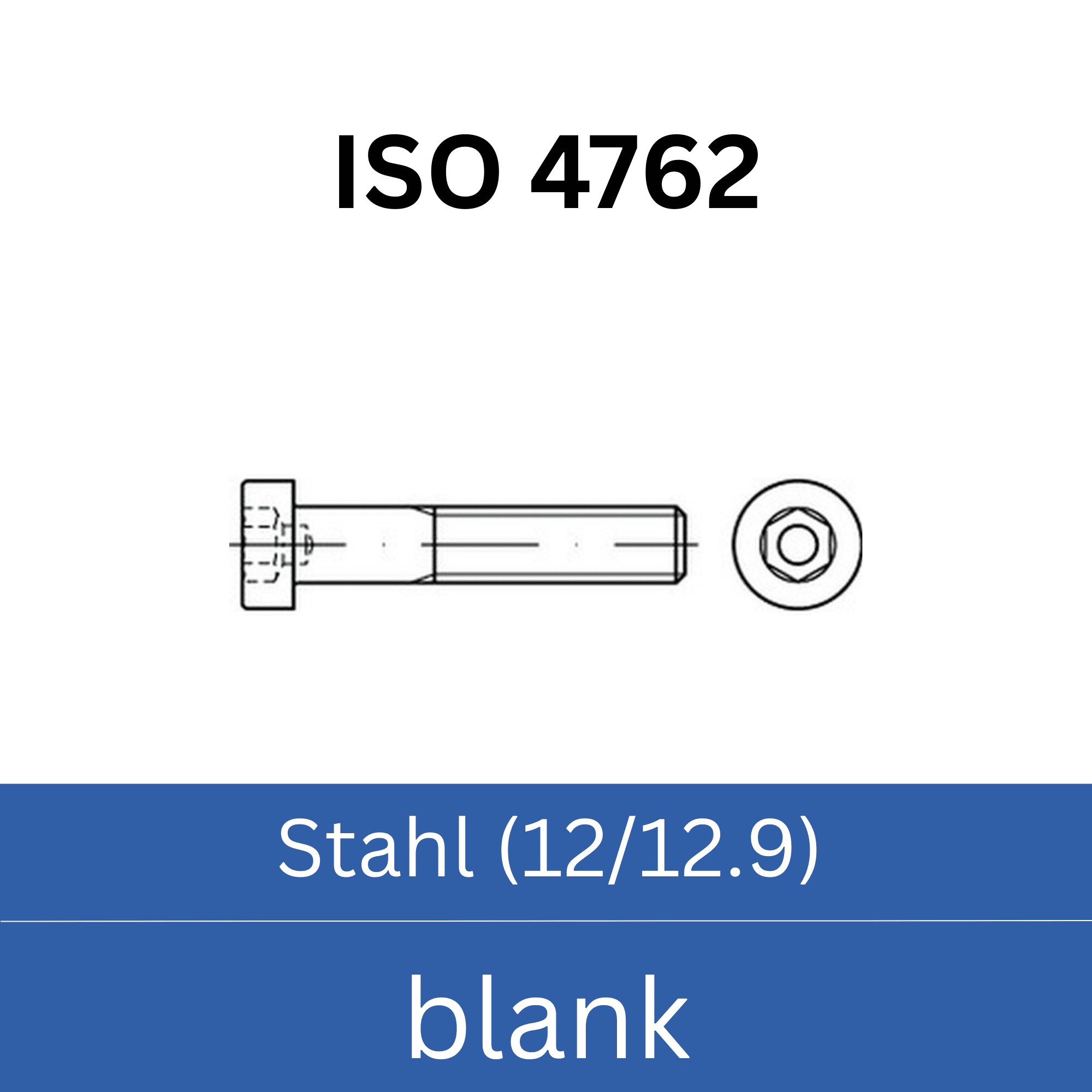 Bild für Kategorie ➤ Kategorie: ISO 4762 Stahl (12/12.9) blank