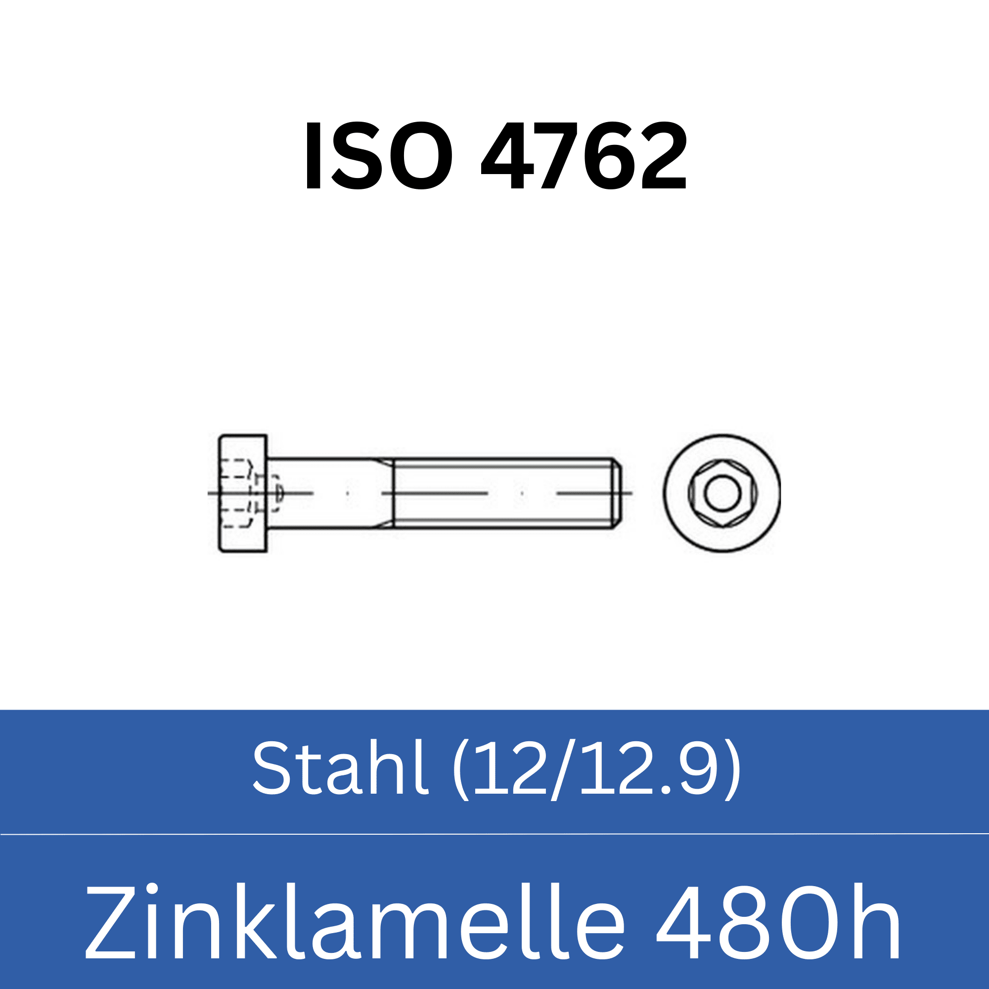 Bild für Kategorie ➤ Kategorie: ISO 4762 Stahl (12/12.9) Zinklamelle 480h