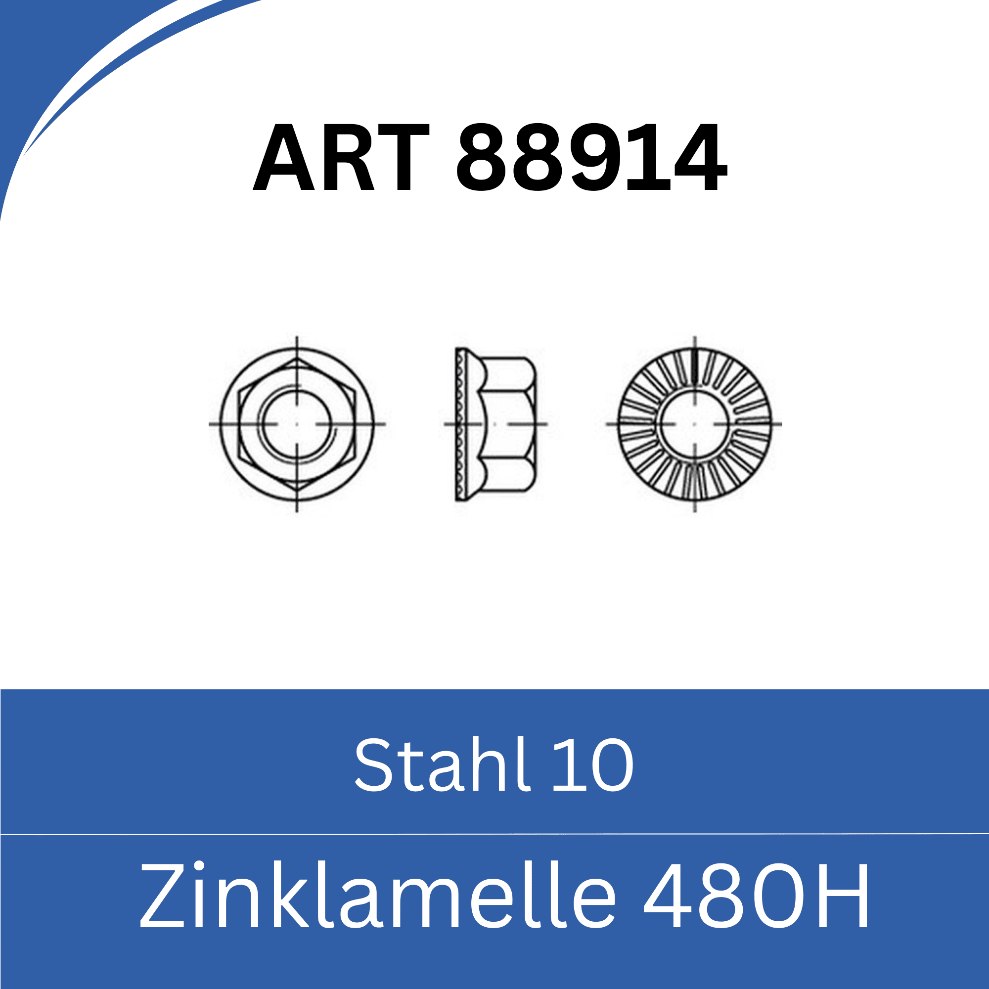 Bild für Kategorie ART 88914 ➤ RIPP-Muttern (Stahl 10. Zinklamelle 480h)