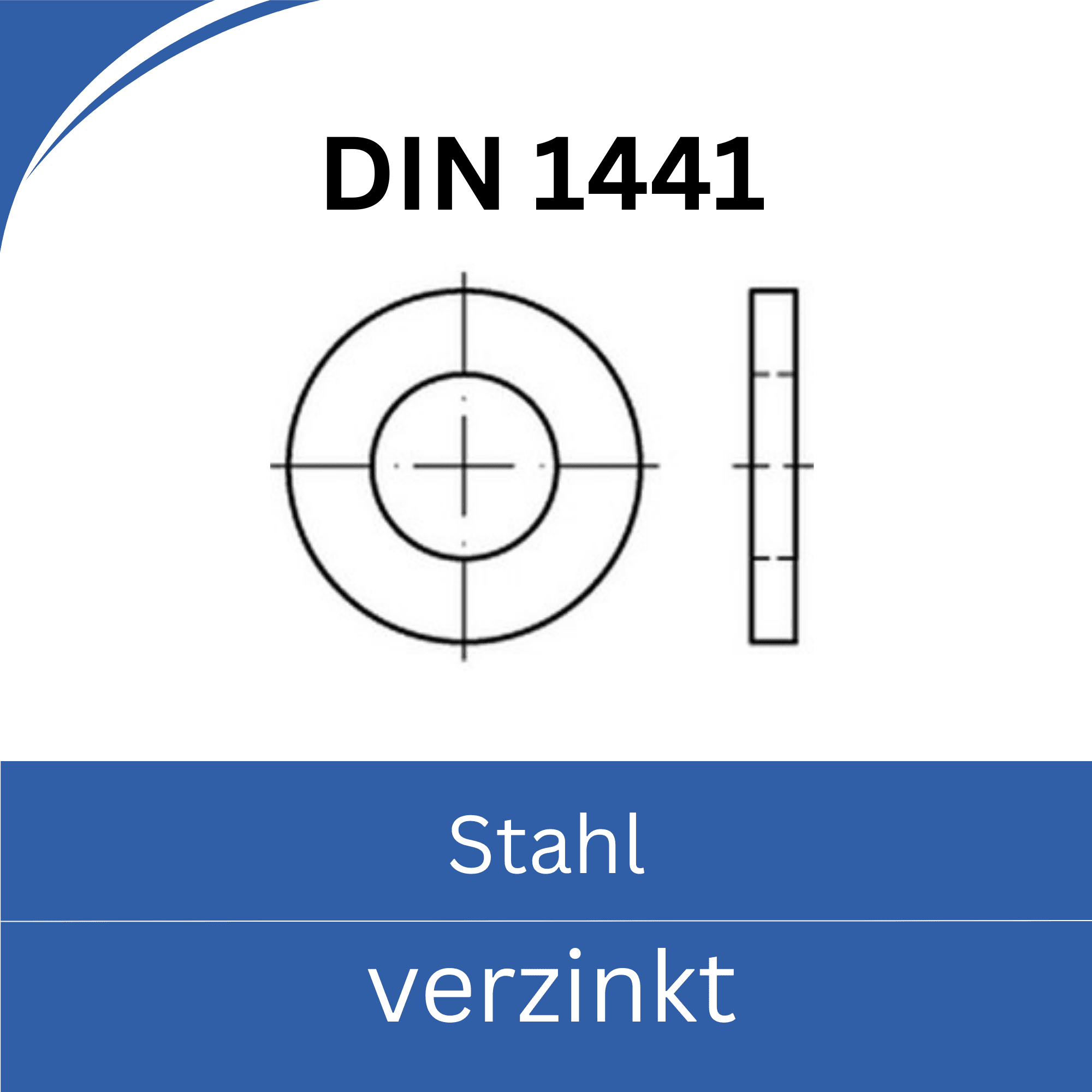 Bild für Kategorie DIN 1441 ➤ Unterlegscheiben für Bolzen (Stahl verzinkt)