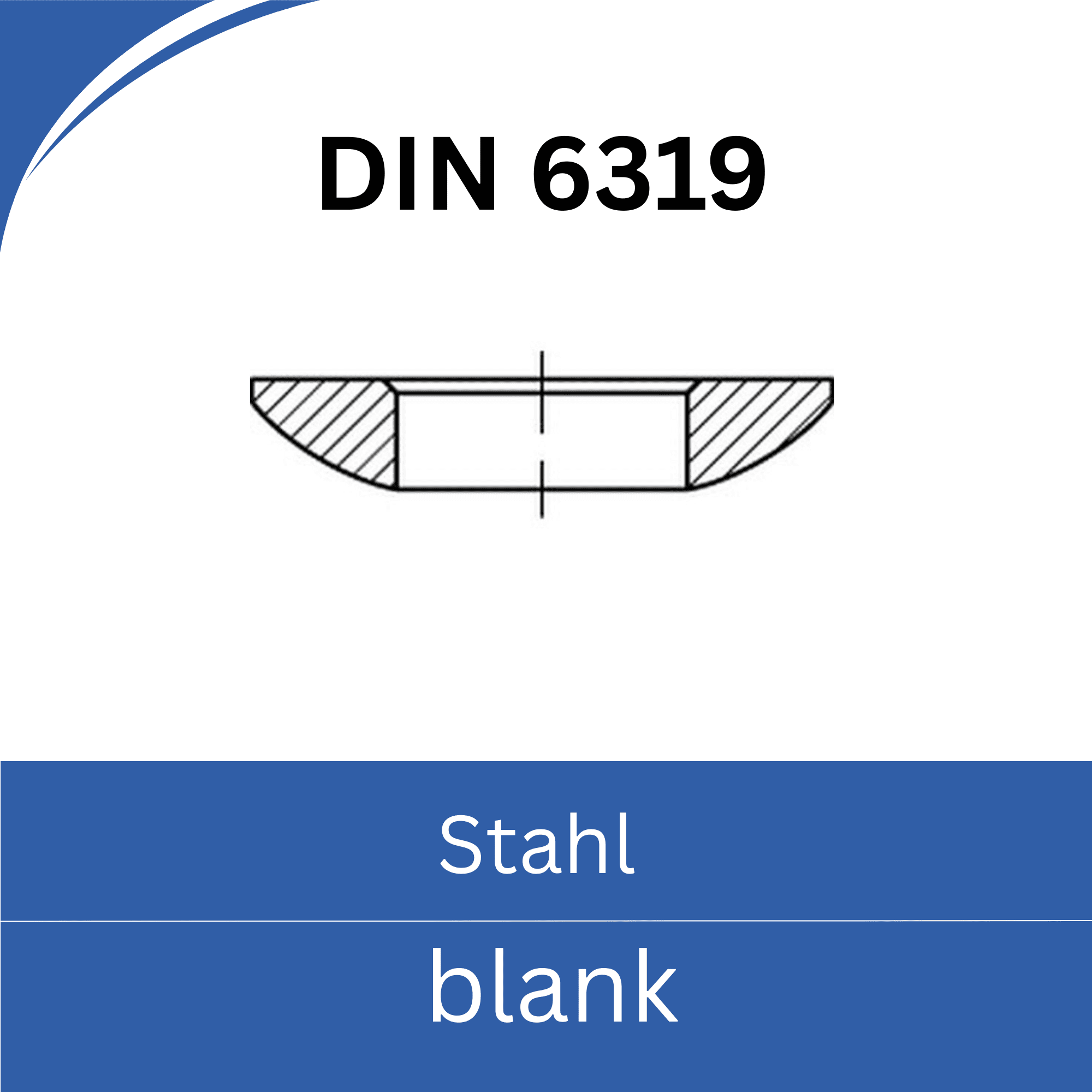 Bild für Kategorie DIN 6319 ➤ Kegelpfannen  Form D (Stahl blank)