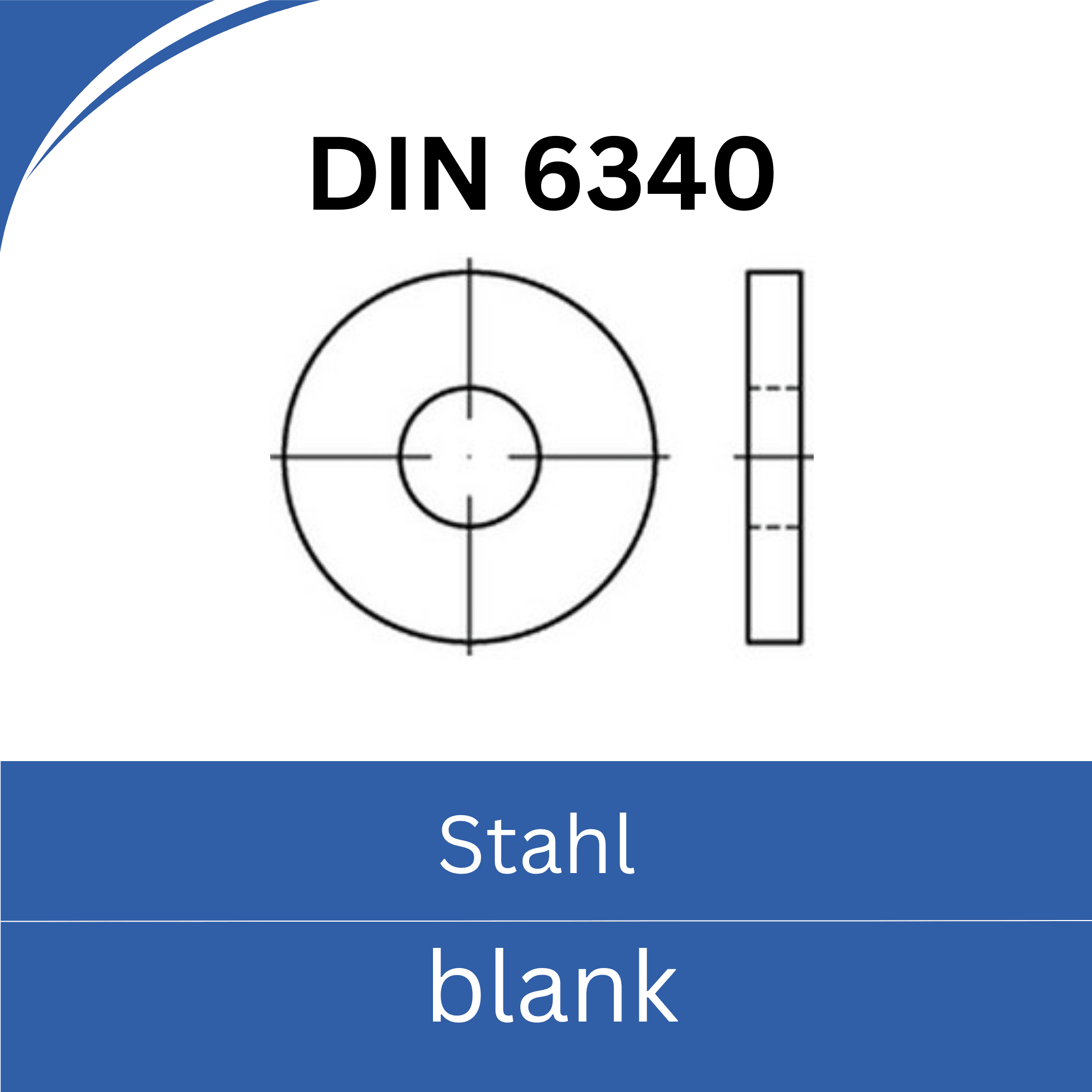 Bild für Kategorie DIN 6340 ➤ Unterlegscheiben (Stahl blank)