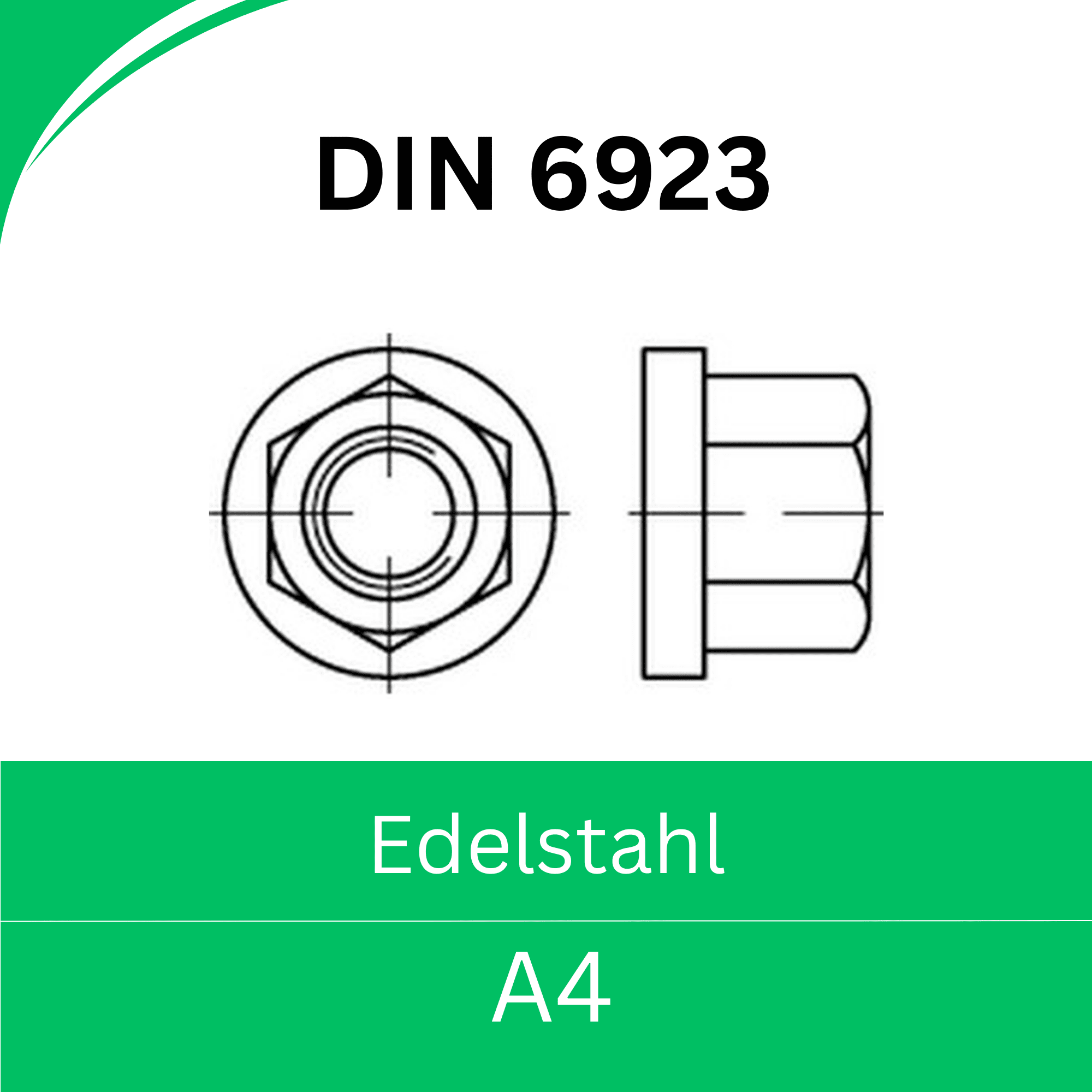 Bild für Kategorie DIN 6923 ➤ Sechskant - Muttern mit Flansch >Sperrverzahnung< (Edelstahl A4)