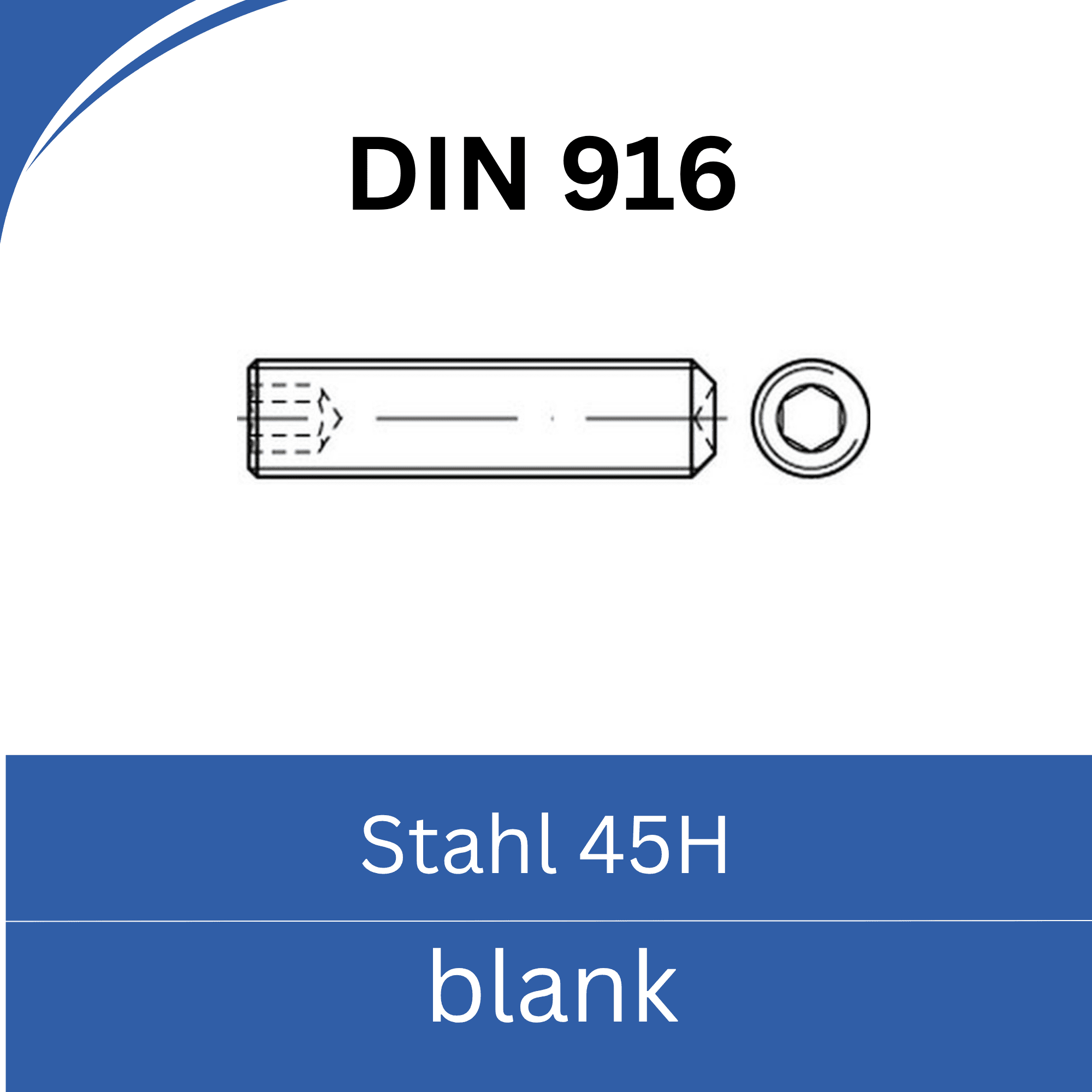 Bild für Kategorie ➤ Kategorie: DIN 916 Stahl (45H) blank