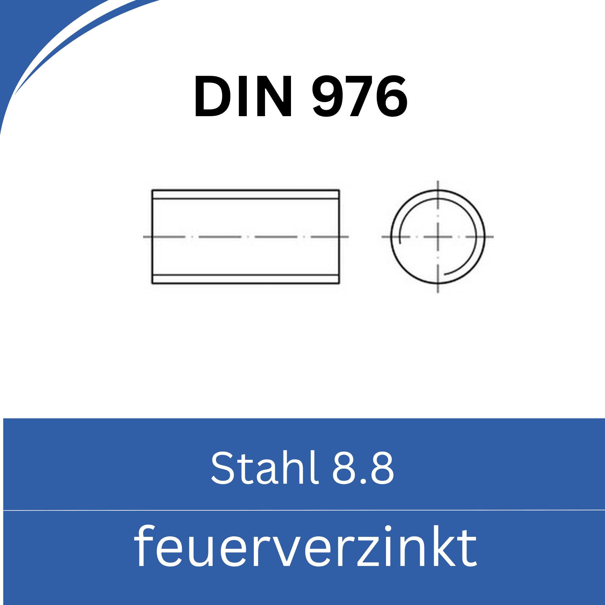 Bild von ➤ Kategorie: DIN 975 Stahl (8.8) feuerverzinkt