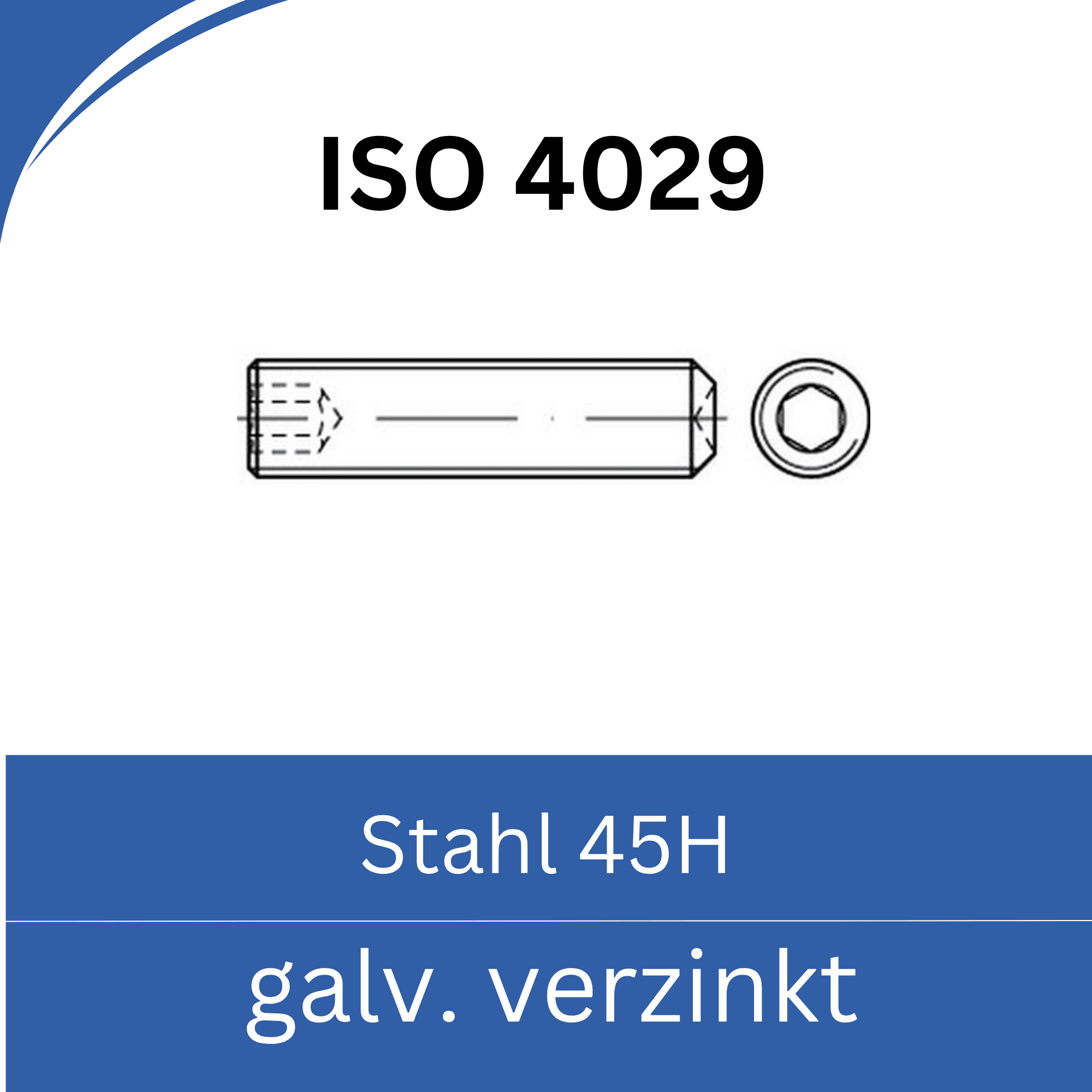 Bild für Kategorie ➤ Kategorie: ISO 4029 Stahl (45 H) galv. verzinkt