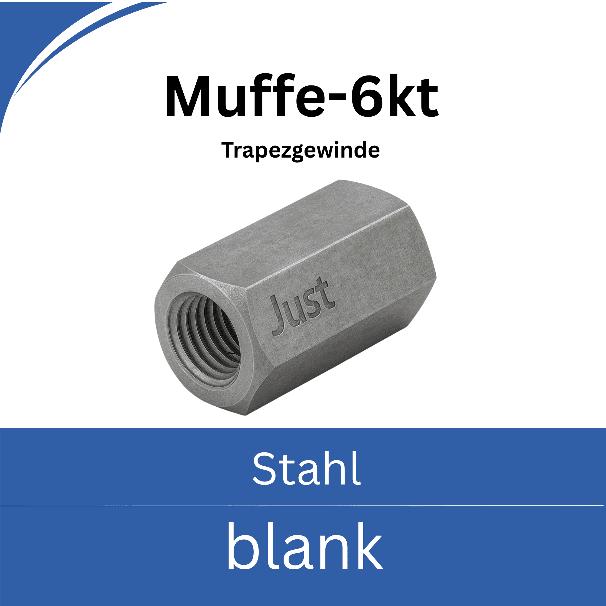 Bild für Kategorie ART 88090 ➤ Sechskant-Verbindungsmuffen - Trapezgewinde