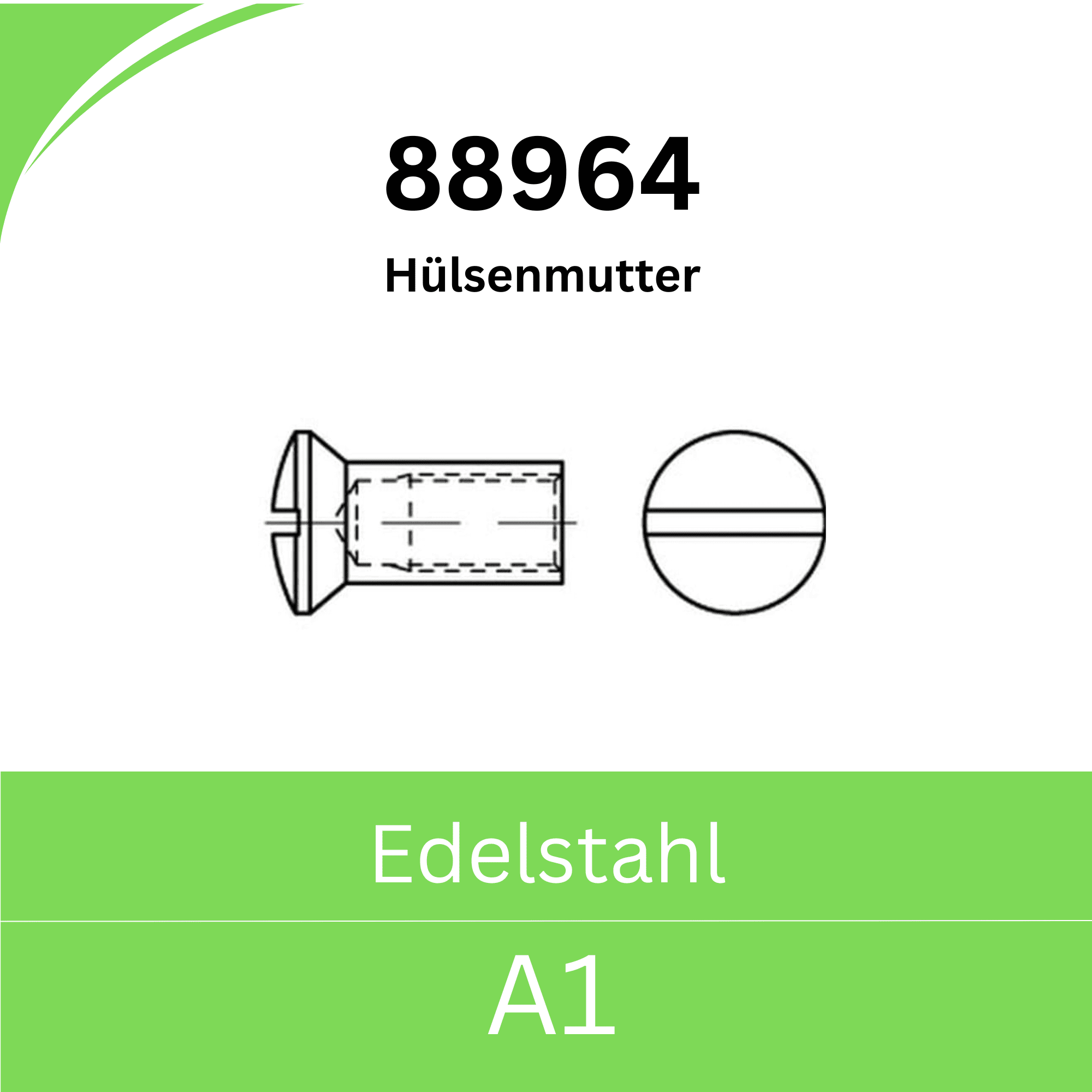 Bild für Kategorie ART 88964 ➤ Hülsenmuttern (Edelstahl A1)