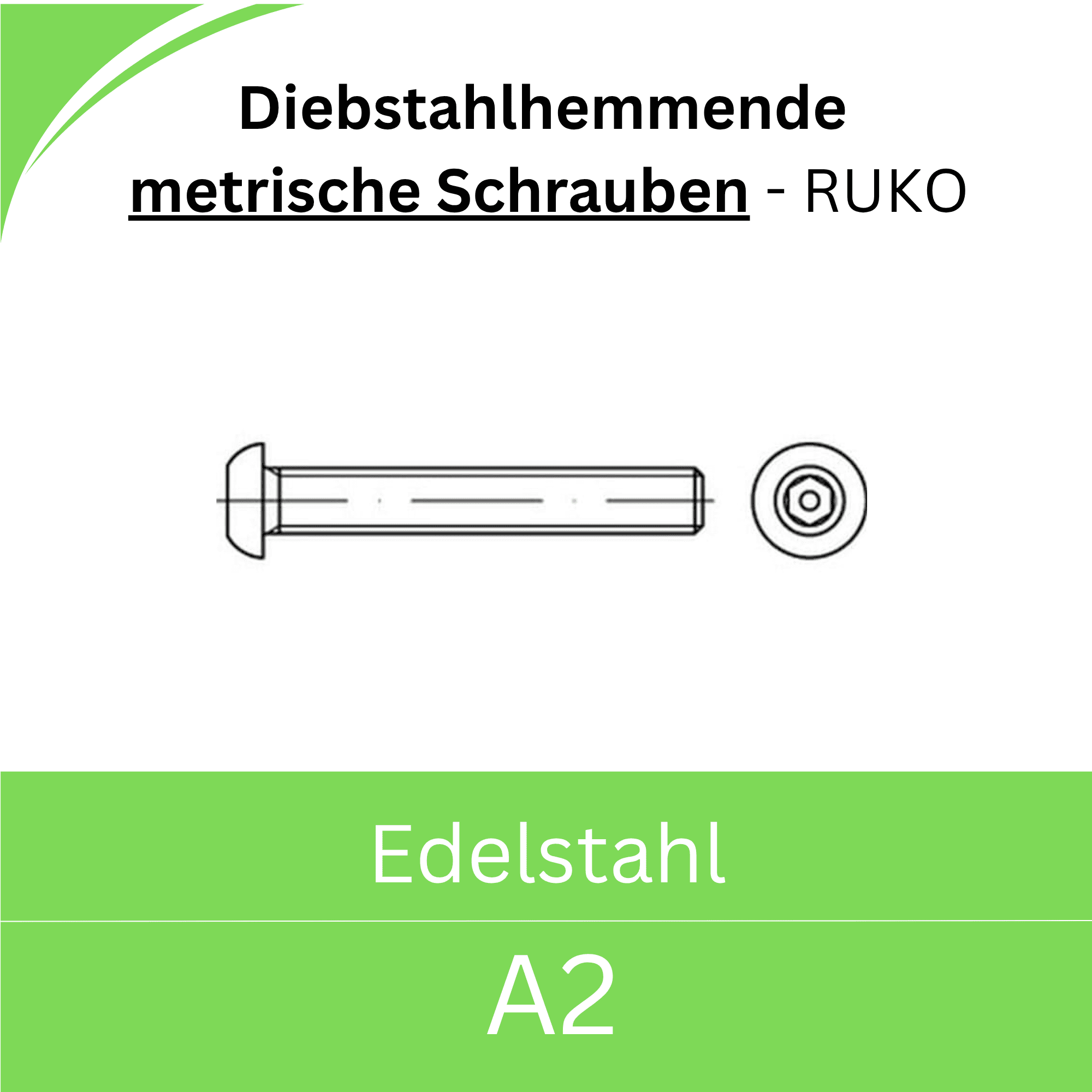 Bild von Diebstahlhemmende metrische Schrauben mit ISK und Pin, Flko (Edelstahl A2)