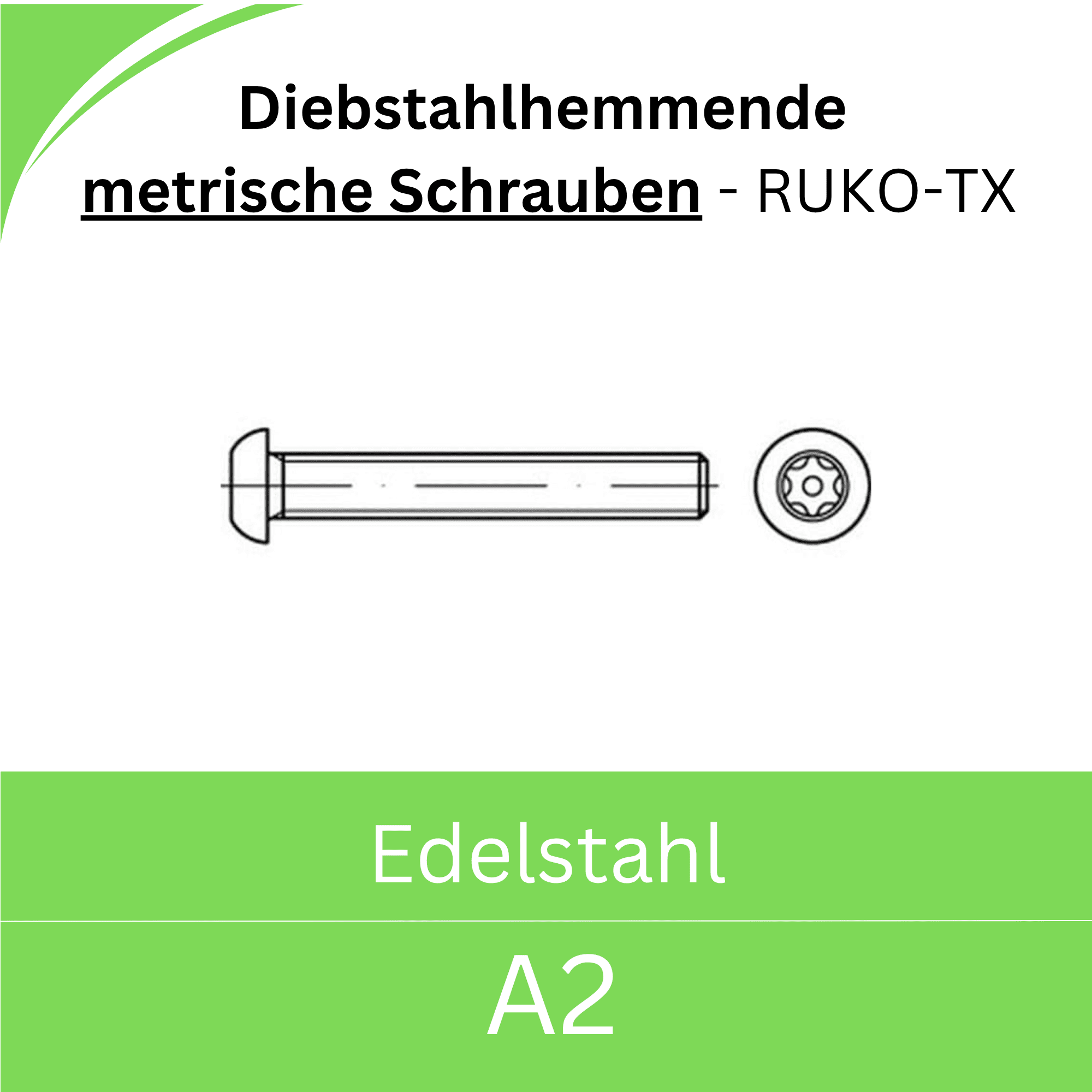 Bild von Diebstahlhemmende Schrauben - Linsenkopf + PIN (Edelstahl A2)