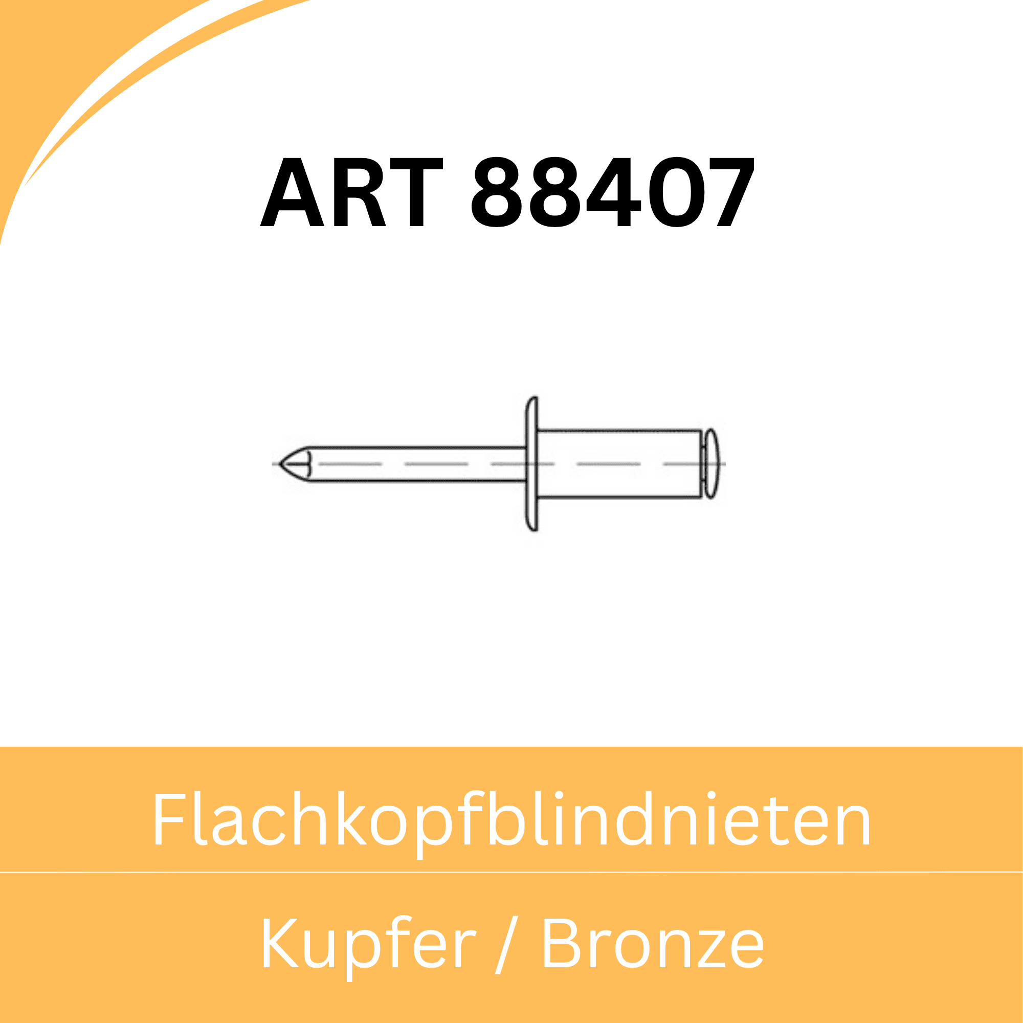 Bild für Kategorie ART 88407 ➤ Blindnieten - Flachkopf - (Kupfer/Bronze)