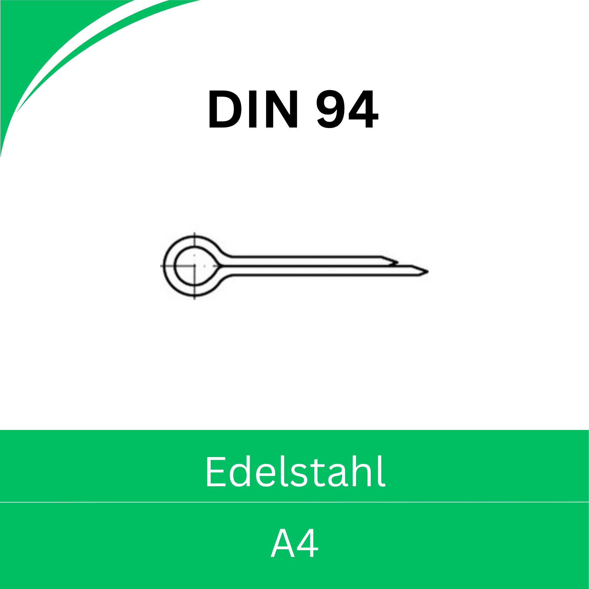 DIN 94 Splinte Edelstahl A4 – korrosionsbeständig & seewasserfest