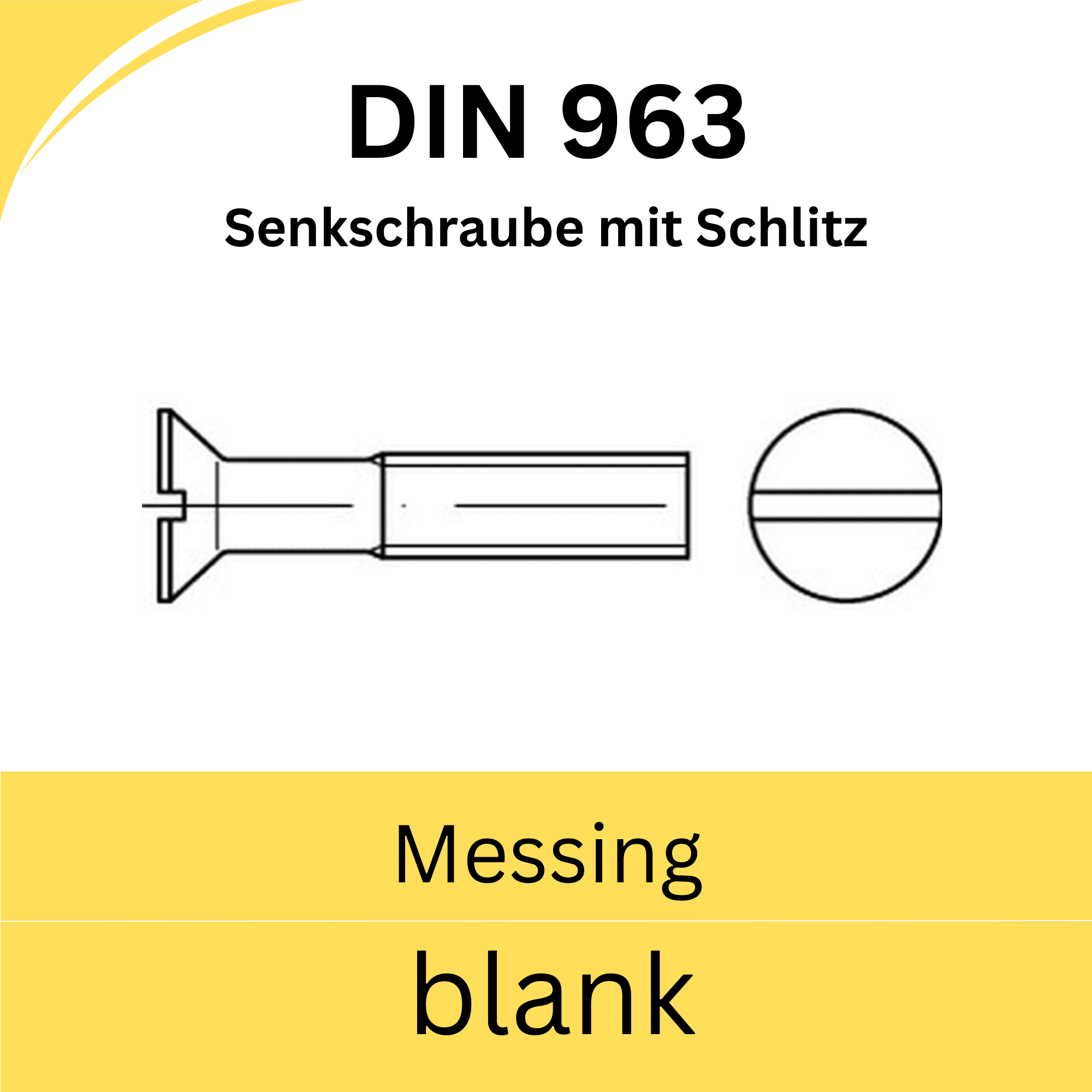 Bild von  ➤ Kategorie: DIN 963 Senkschrauben mit Schlitz (Messing blank)