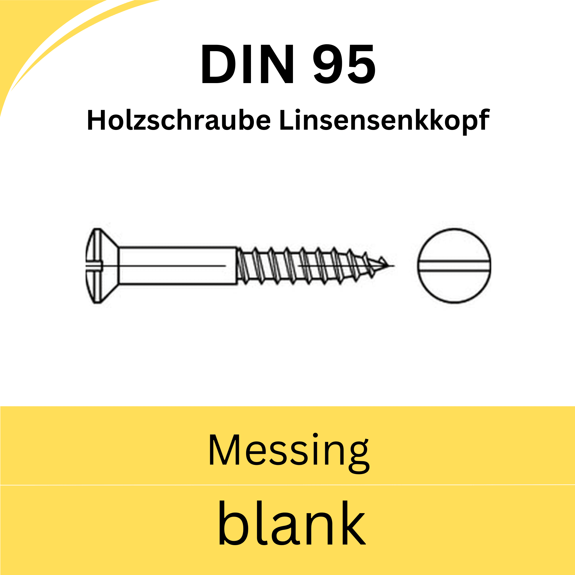 Bild von DIN 95 Holzschrauben mit Schlitz (Messing blank)