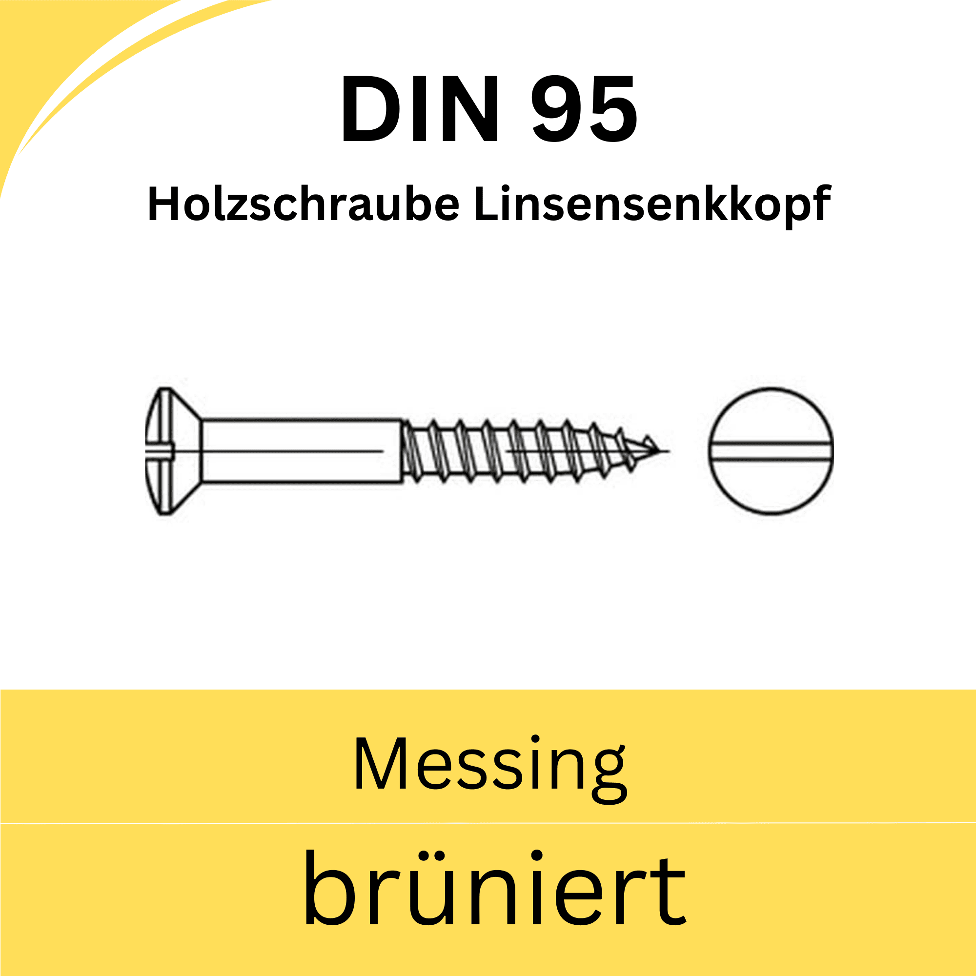 Bild von DIN 95 Holzschrauben mit Schlitz (Messing brüniert)