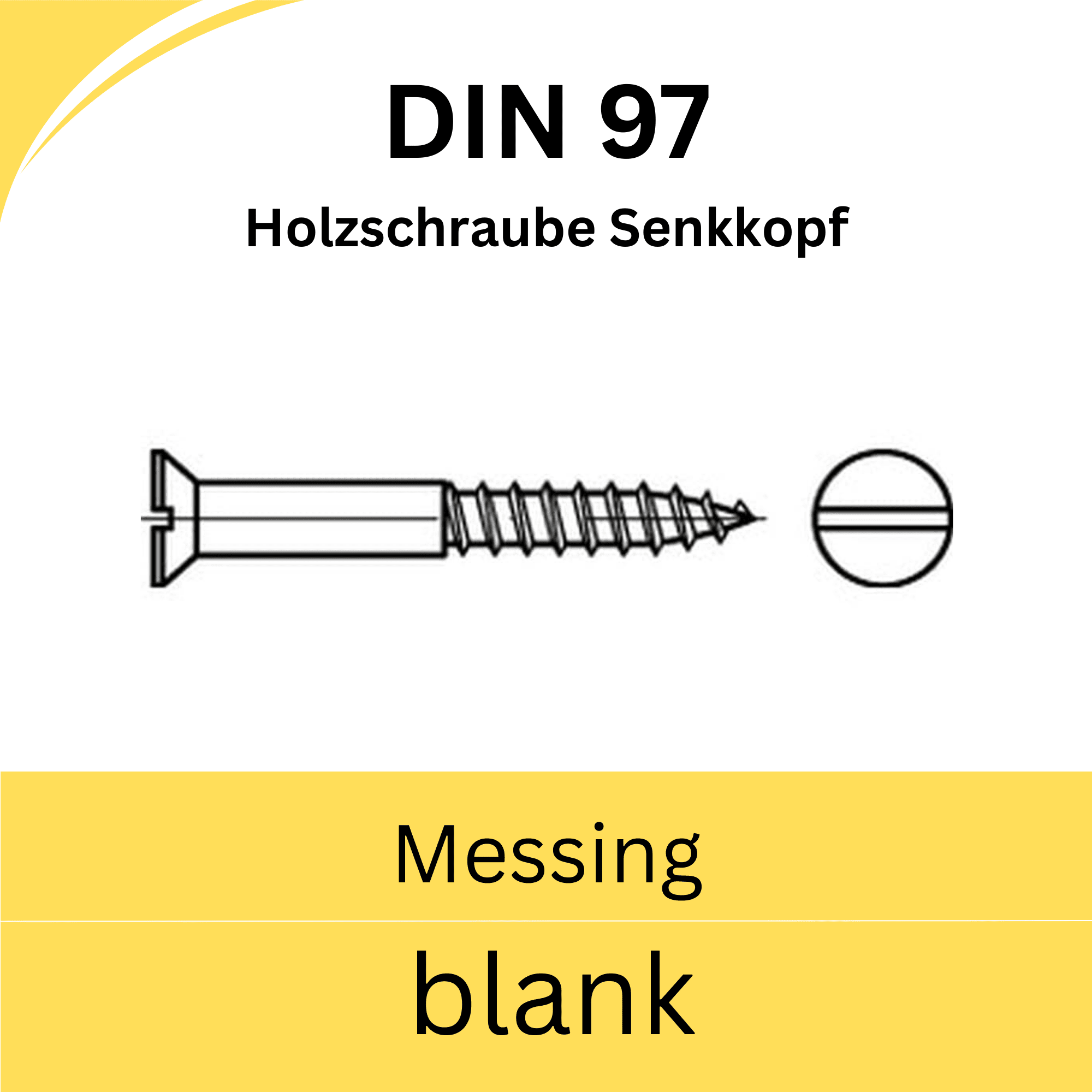 Bild für Kategorie DIN 97 Holzschrauben mit Schlitz (Messing blank)